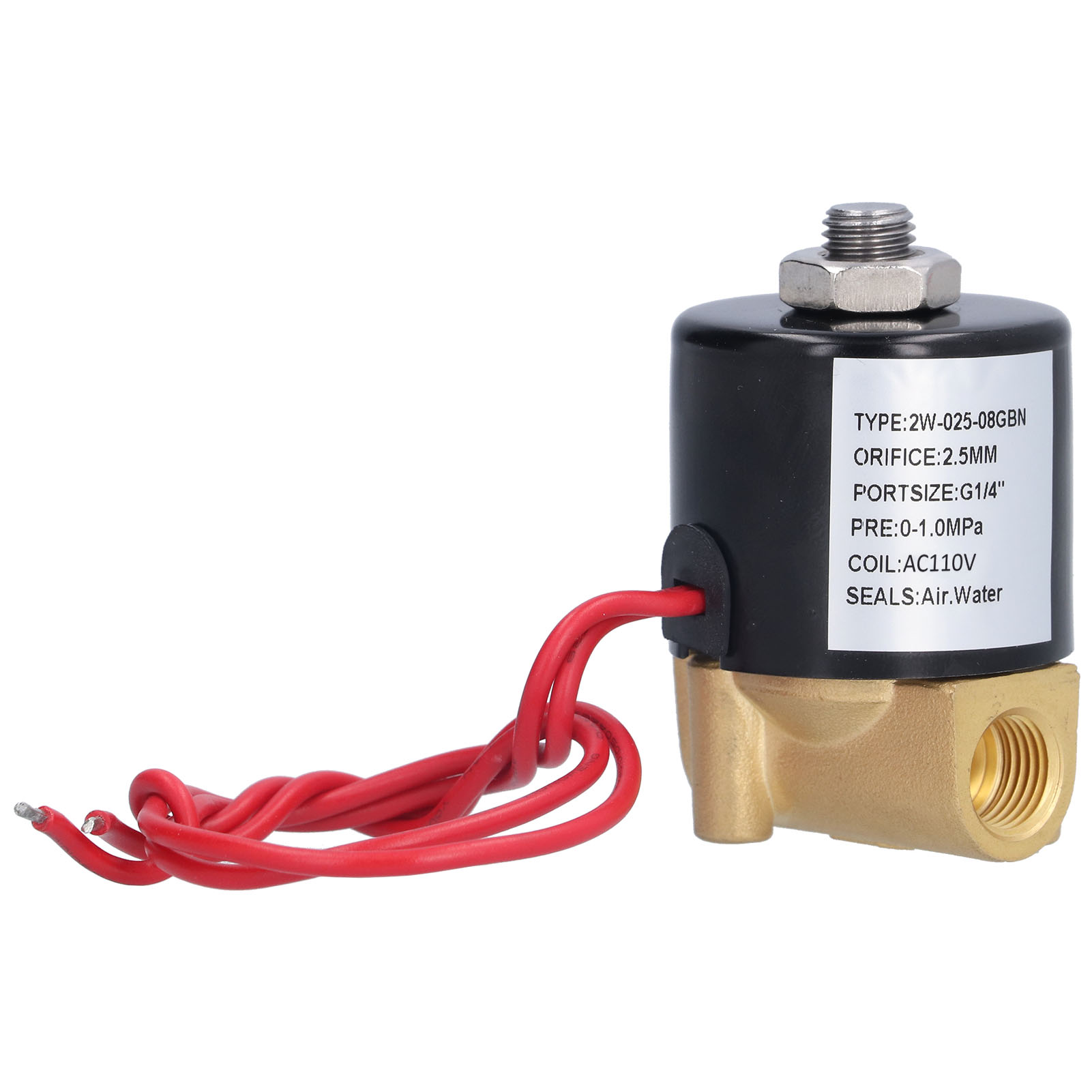 Direktwirkendes 2-wege-magnetventil, Druckloser Start 0-1,0 Mpa, 1/4-zoll-anschluss, 110 V Ac Magnetventil