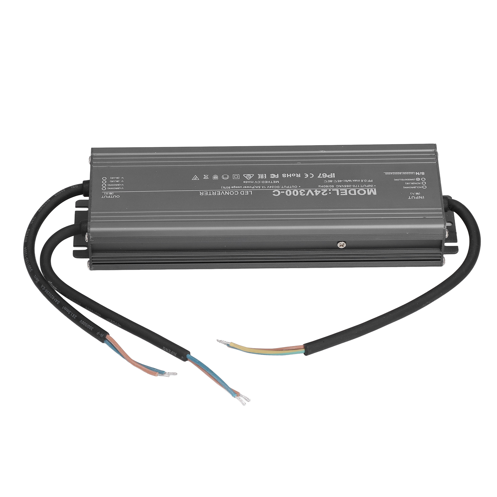Ip67 Wasserdichtes 300-w-led-netzteil, 24-v-12,5-a-konstantspannungstransformator Für Leuchtreklamen, Ac 170–265 V