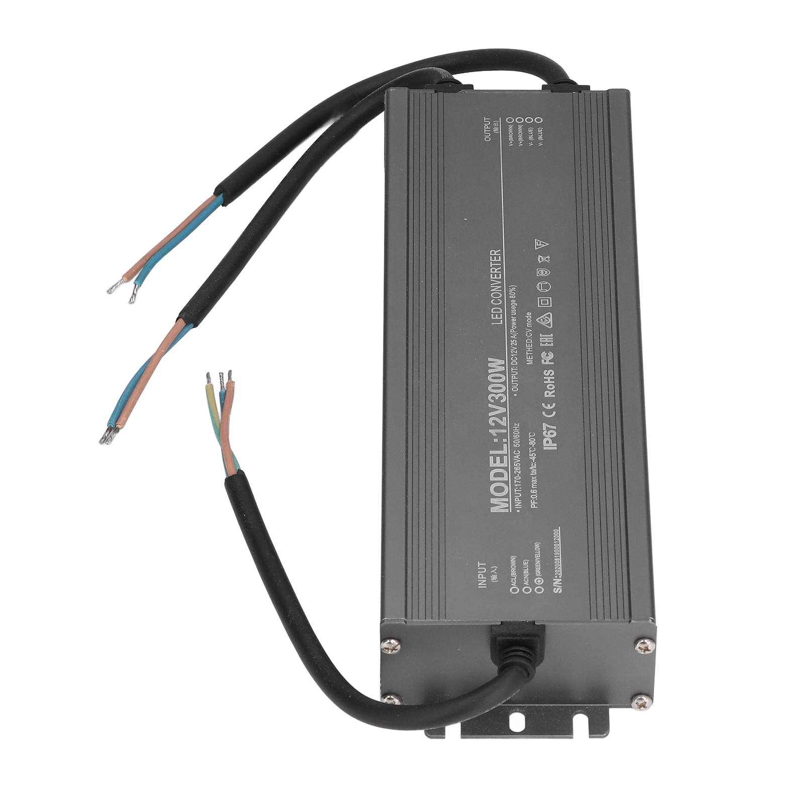 Ip67 Wasserdichtes 300w 12v 25a Led-netzteil, 170-265v Konstantspannungstransformator Für Leuchtreklamen