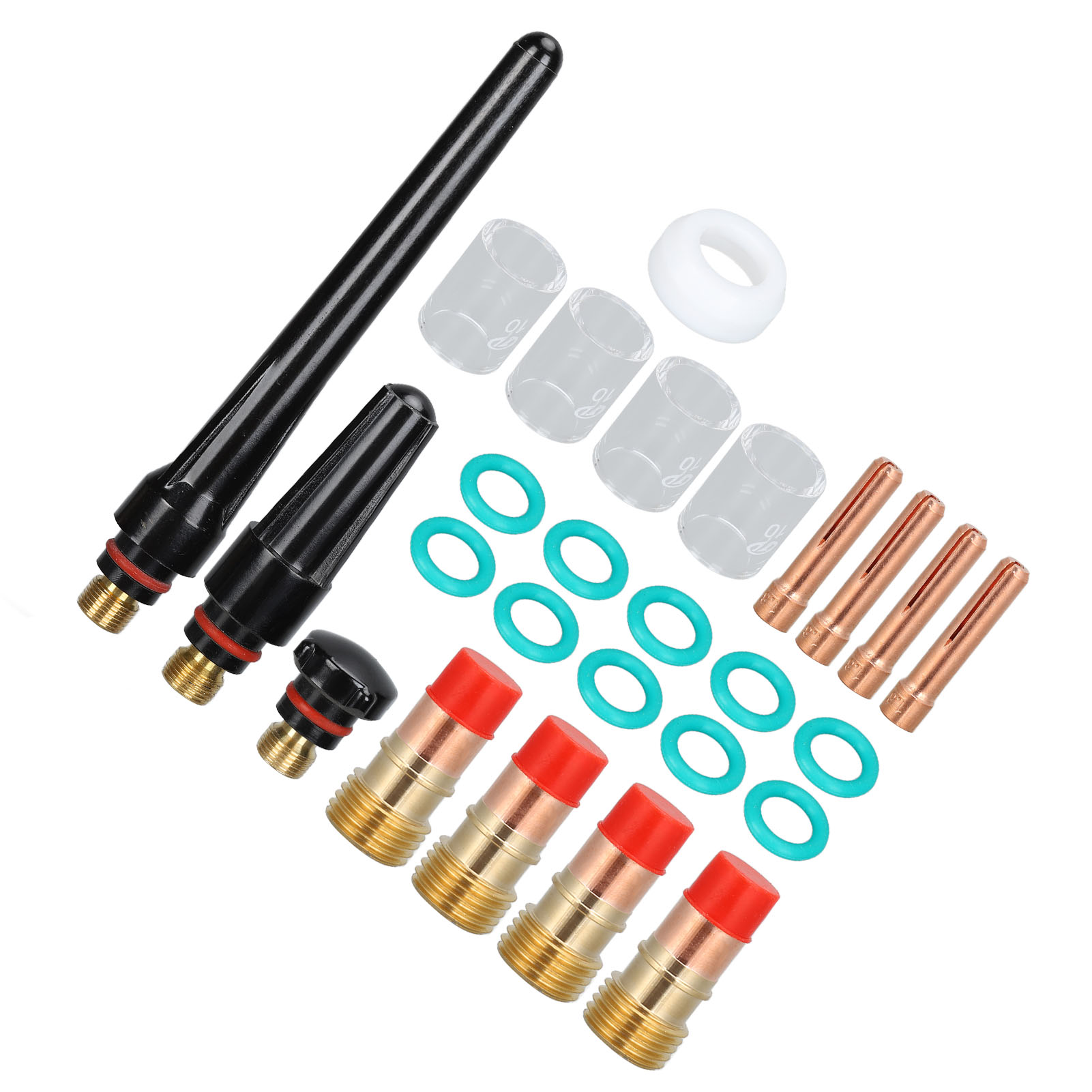 Wig-brenner-verbrauchsmaterialien-set Für Wp-17, Wp-18 Und Wp-26: Klemmen, Elektroden, Glasbecher, Unterlegscheiben Und Ersatzdüsen
