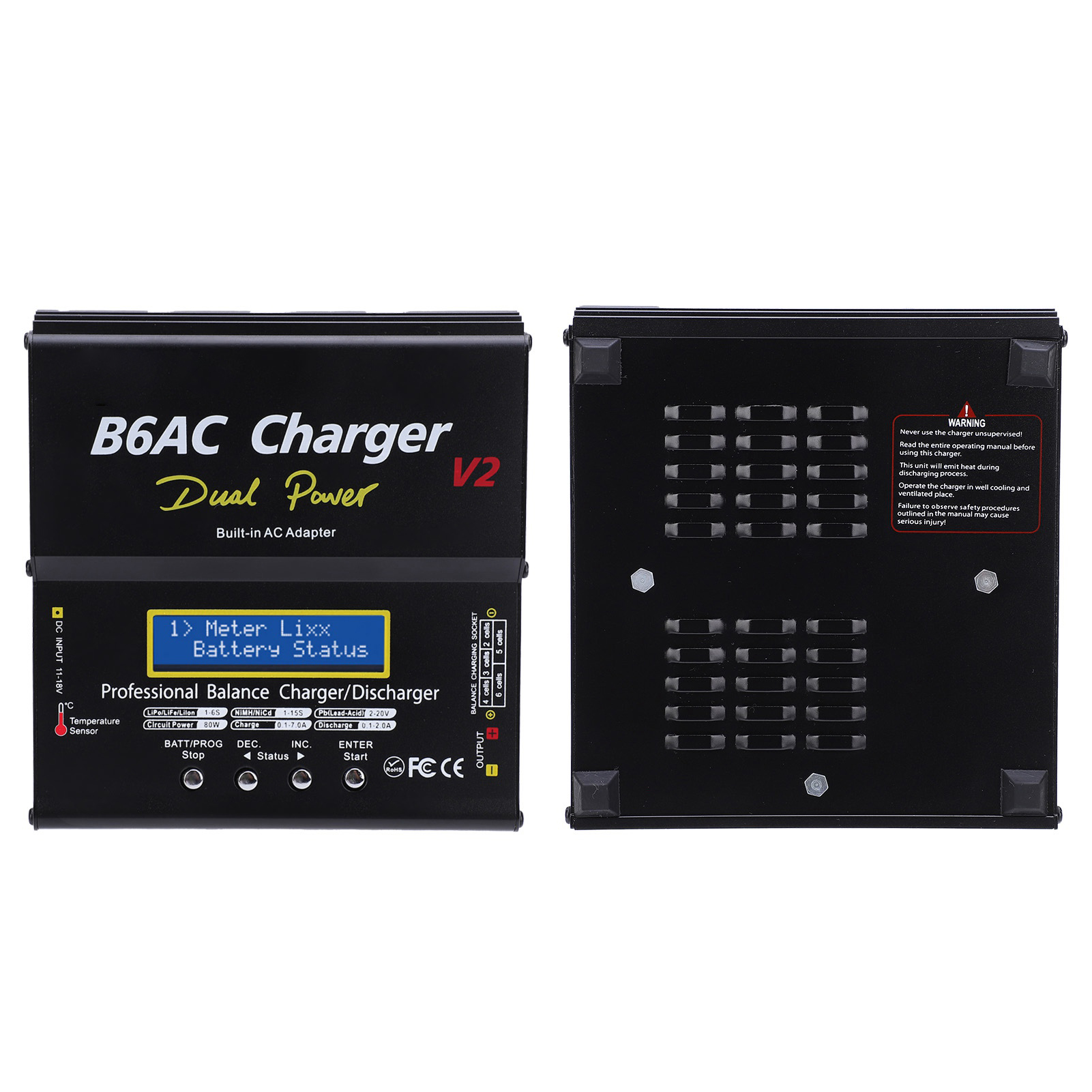 80-w-7-a-b6ac-v2-smart-ladegerät/entladegerät, Aluminiumlegierung Mit Kabel, Schwarz, Eu-stecker 220 V