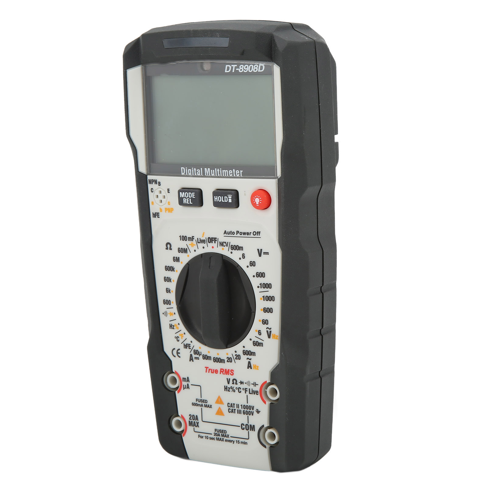 Dt-8908d Hochpräzises Digitales Multimeter, Tragbarer Tester, Industrievoltmeter Mit Manueller Bereichswahl, Feuerfestem Lcd-display