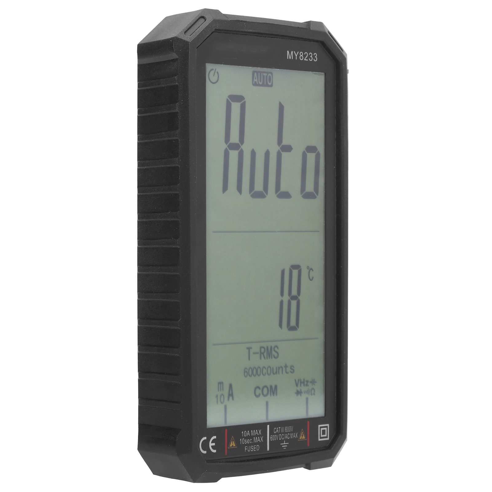 My8233 Digitales Multimeter Mit Volldisplay, Zweifarbiger Hintergrundbeleuchtung, Gleich-/wechselspannungs- Und Stromprüfer