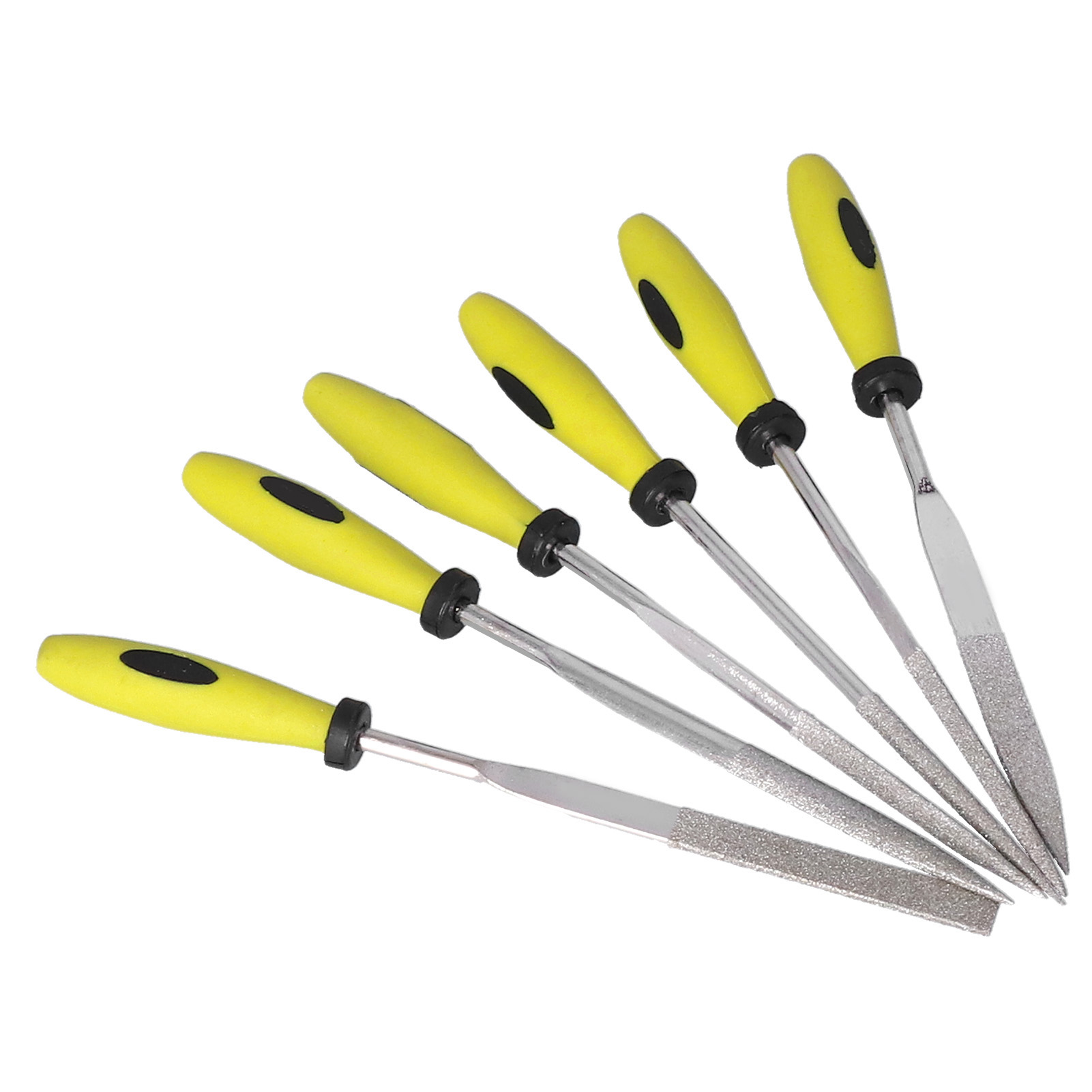 Nadelfeilensatz, 6-teilig, Flach, Halbrund, Holzschnitzerei, Feine Zähne, Technisches Modell, Sil-1118