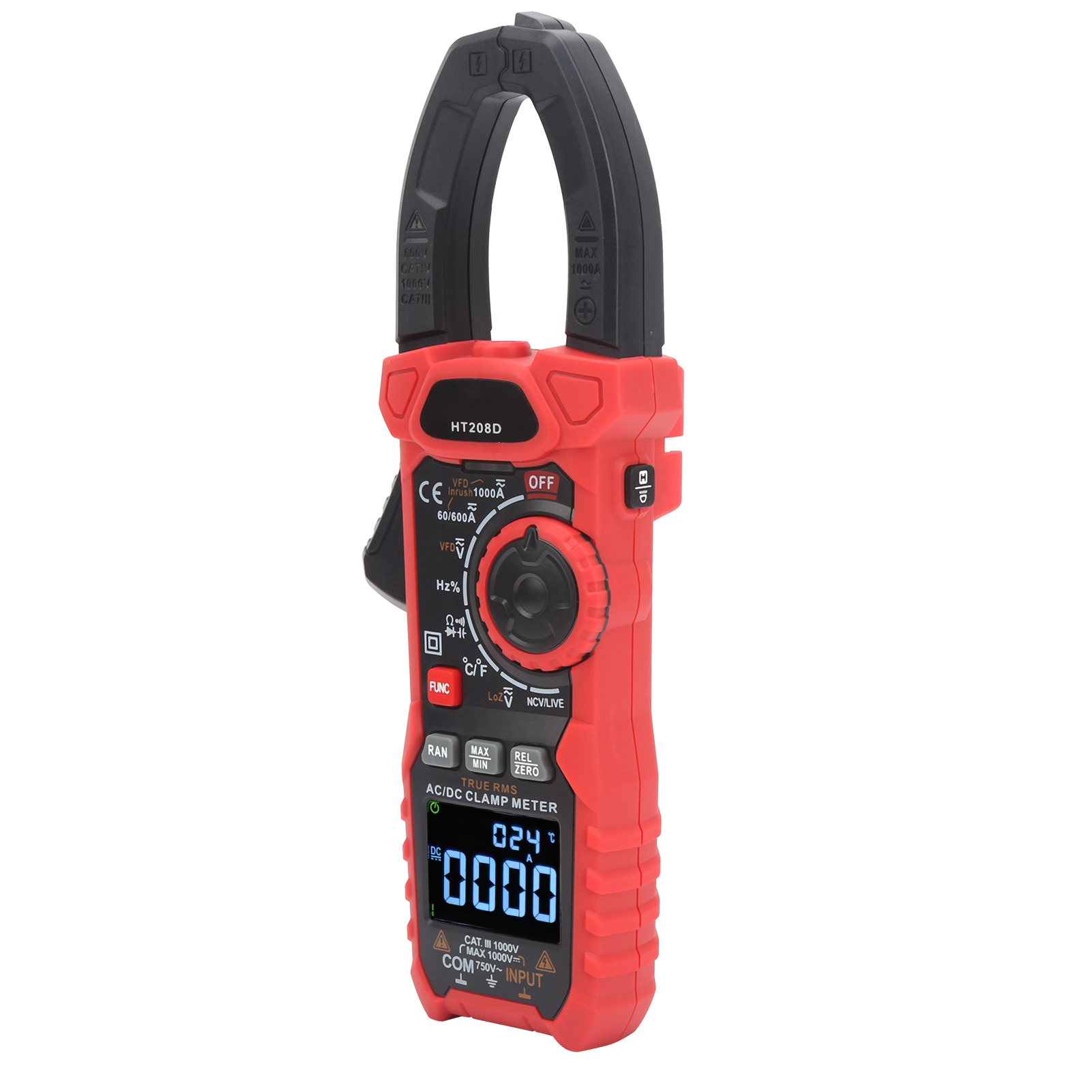 Ht208d Digitales Stromzangenmessgerät Mit 6000 Zählern, Wechsel-/gleichspannungs-/stromprüfer, Ncv-multimeter