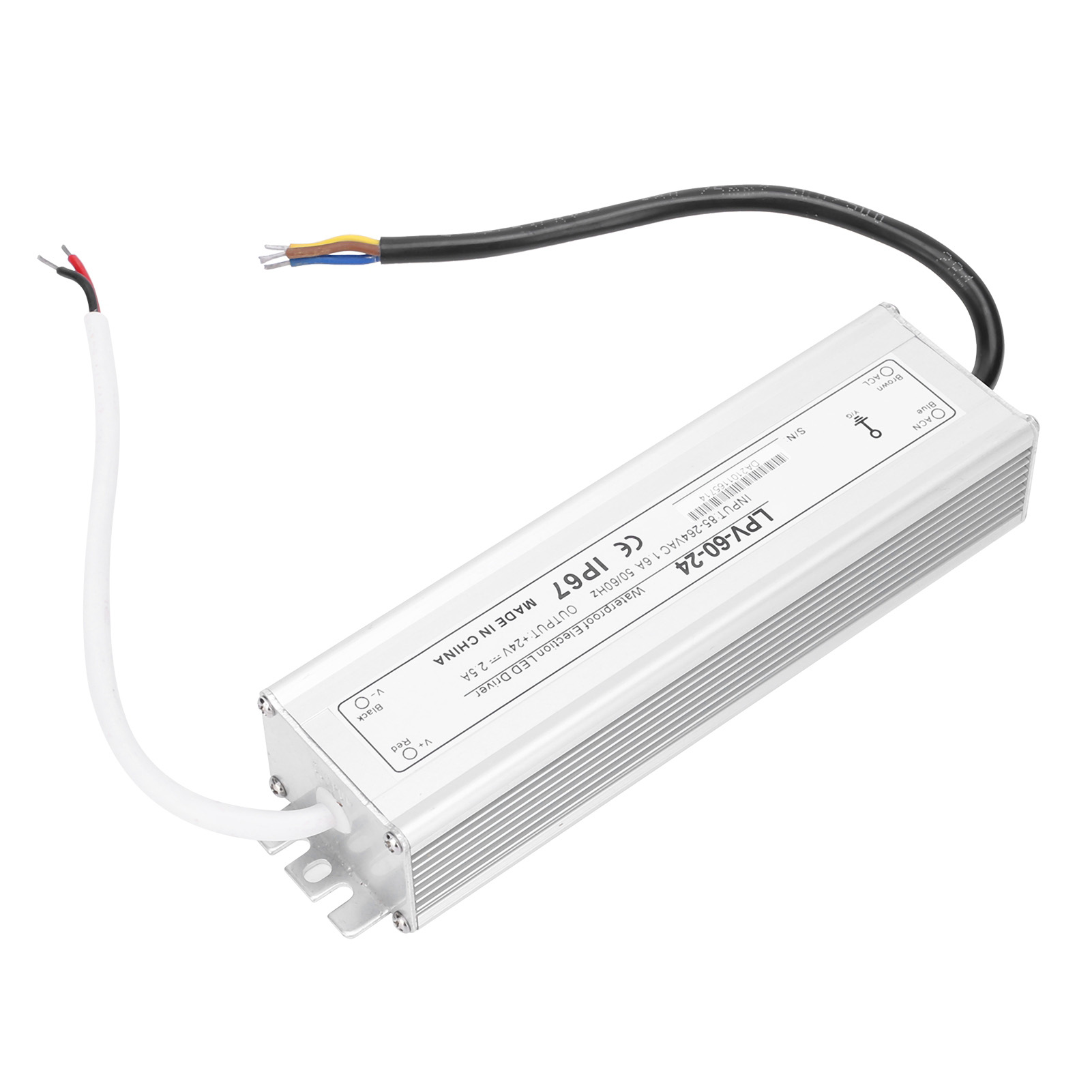 Wasserdichter 24v 60w Adapter Lpv-60-24, Aluminium-led-transformator, Dc24v Netzteil Für Den Außenbereich