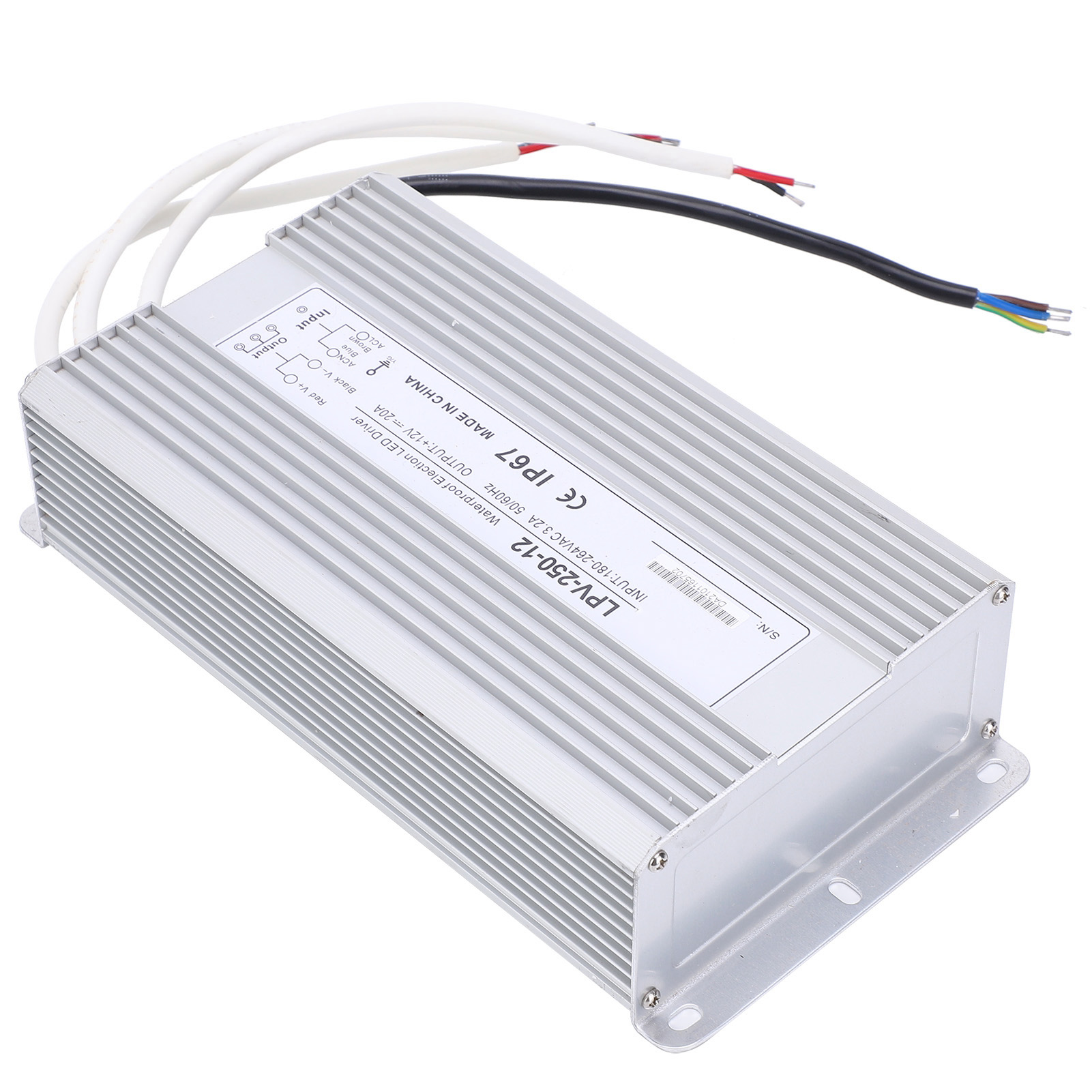 Ip67 Wasserdichter Netztransformator 250w 12v Dc Für Leds, Treiber Lpv-250-12