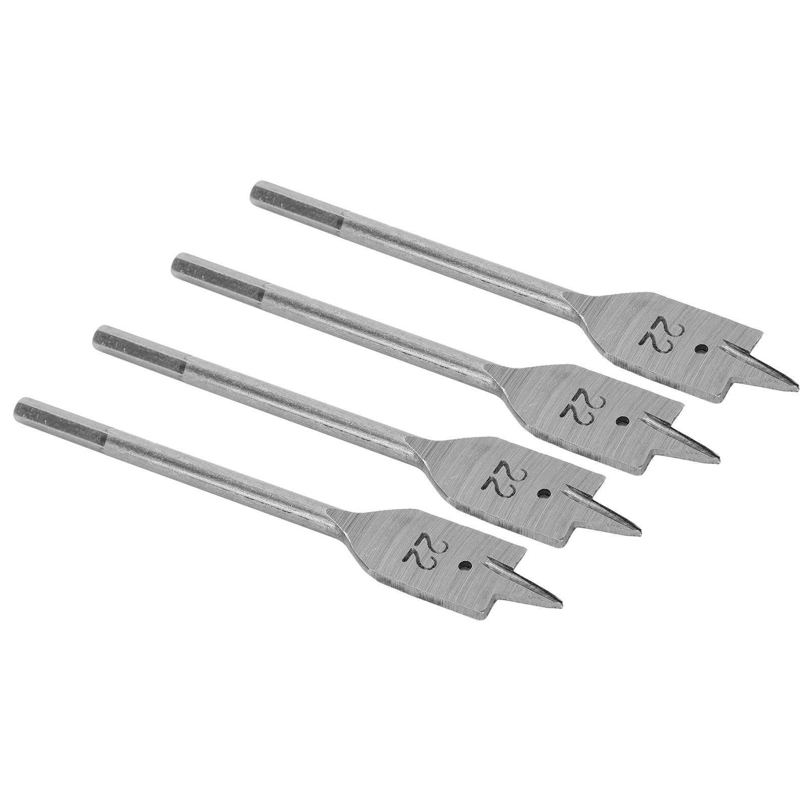 Set Mit 4 Flachholzbohrern Aus Hochkohlenstoffhaltigem Stahl, 22-mm-esp-zungenbohrer Für Die Holzbearbeitung