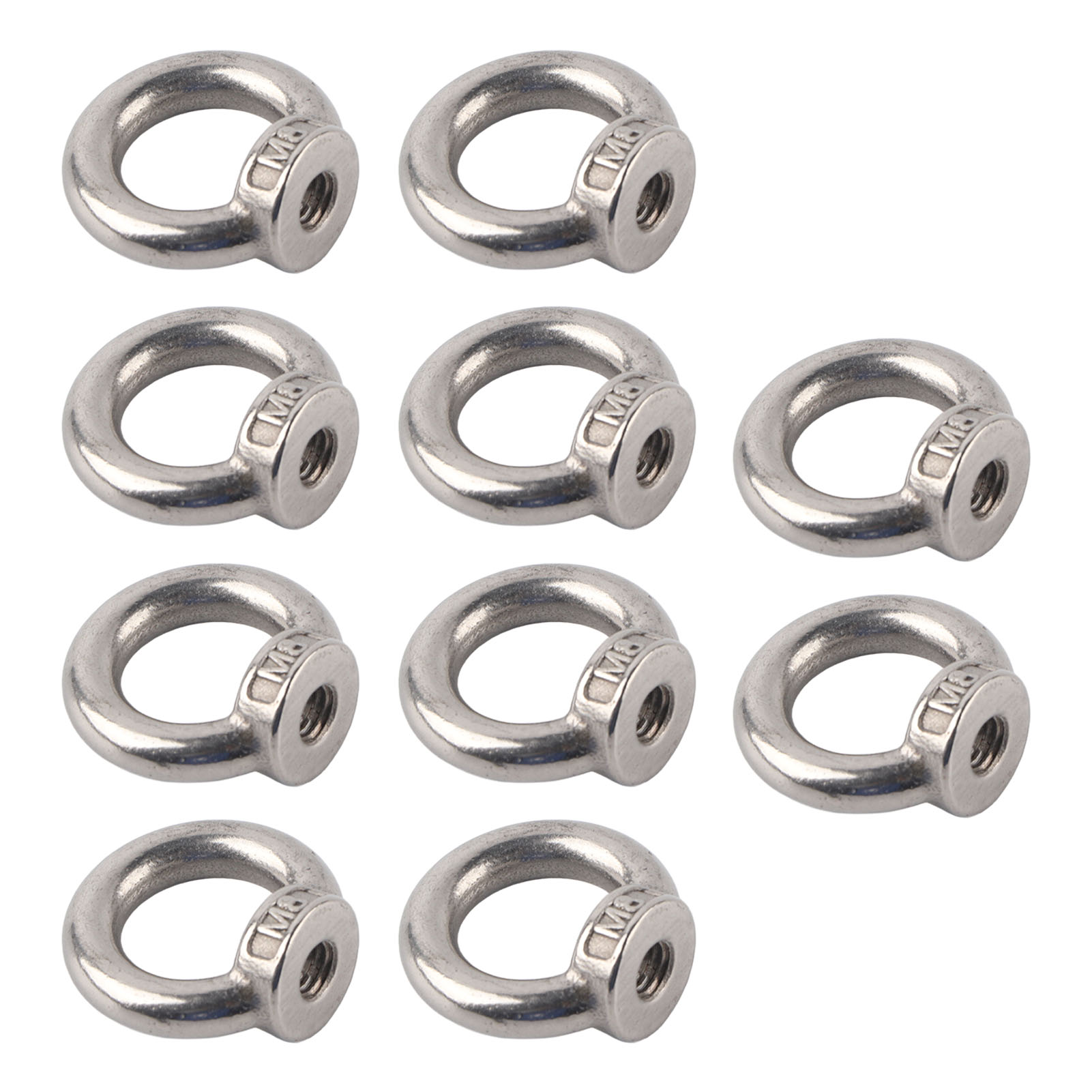 M8 Edelstahl-hebeösenmutter, 10 Stück, Ringform, Befestigungsmaterial Für Forstmaschinen.