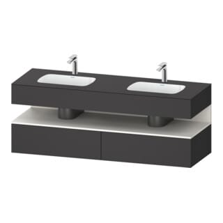 Duravit Einbauwaschtisch-Möbel-Set Qatego 160x55x60cm, Kon-WTU, we matt/Graphit ma