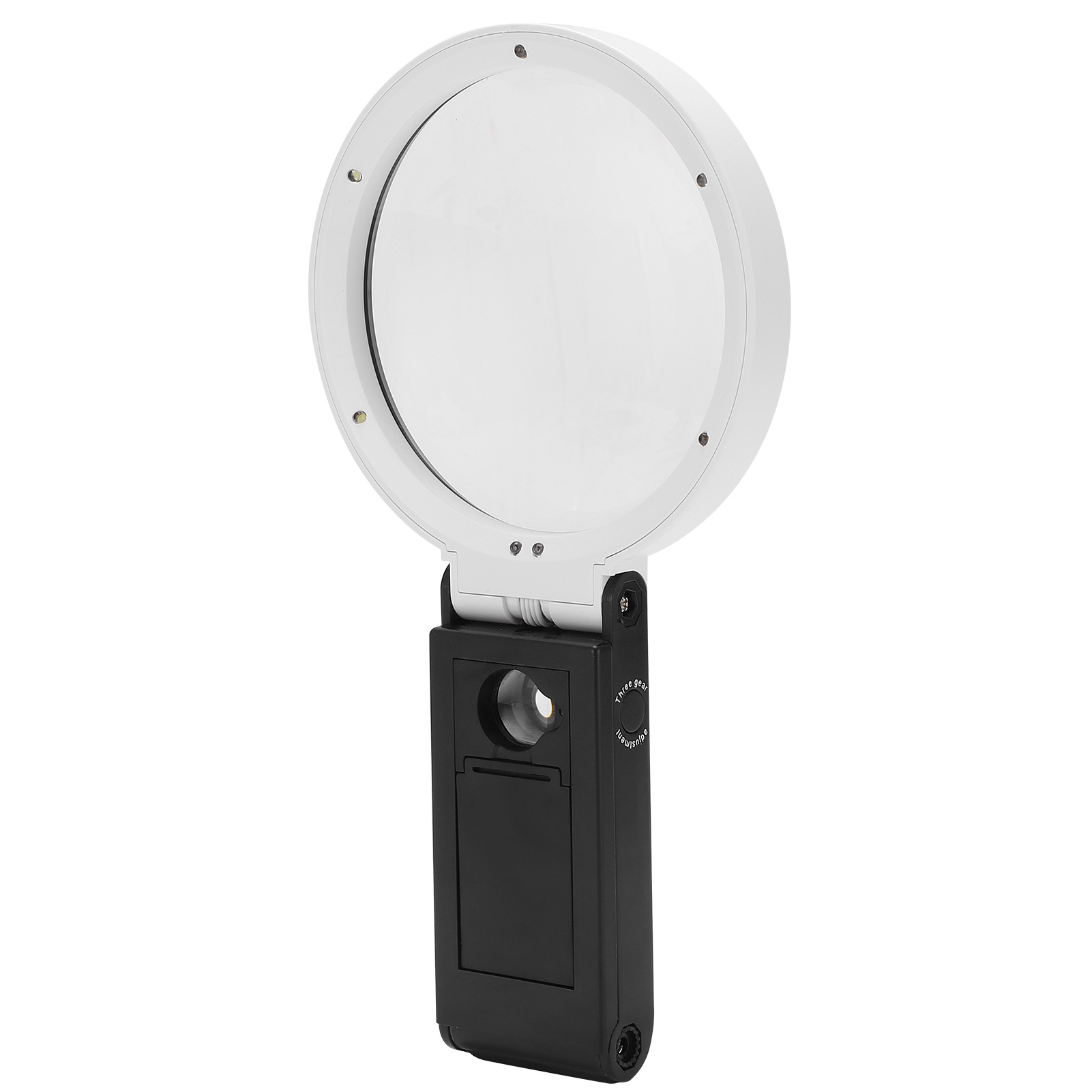 Tragbare, Faltbare Leselupe Mit Led Und Skala, 3,5-fache/25-fache Vergrößerung, Modell Th-7018-c