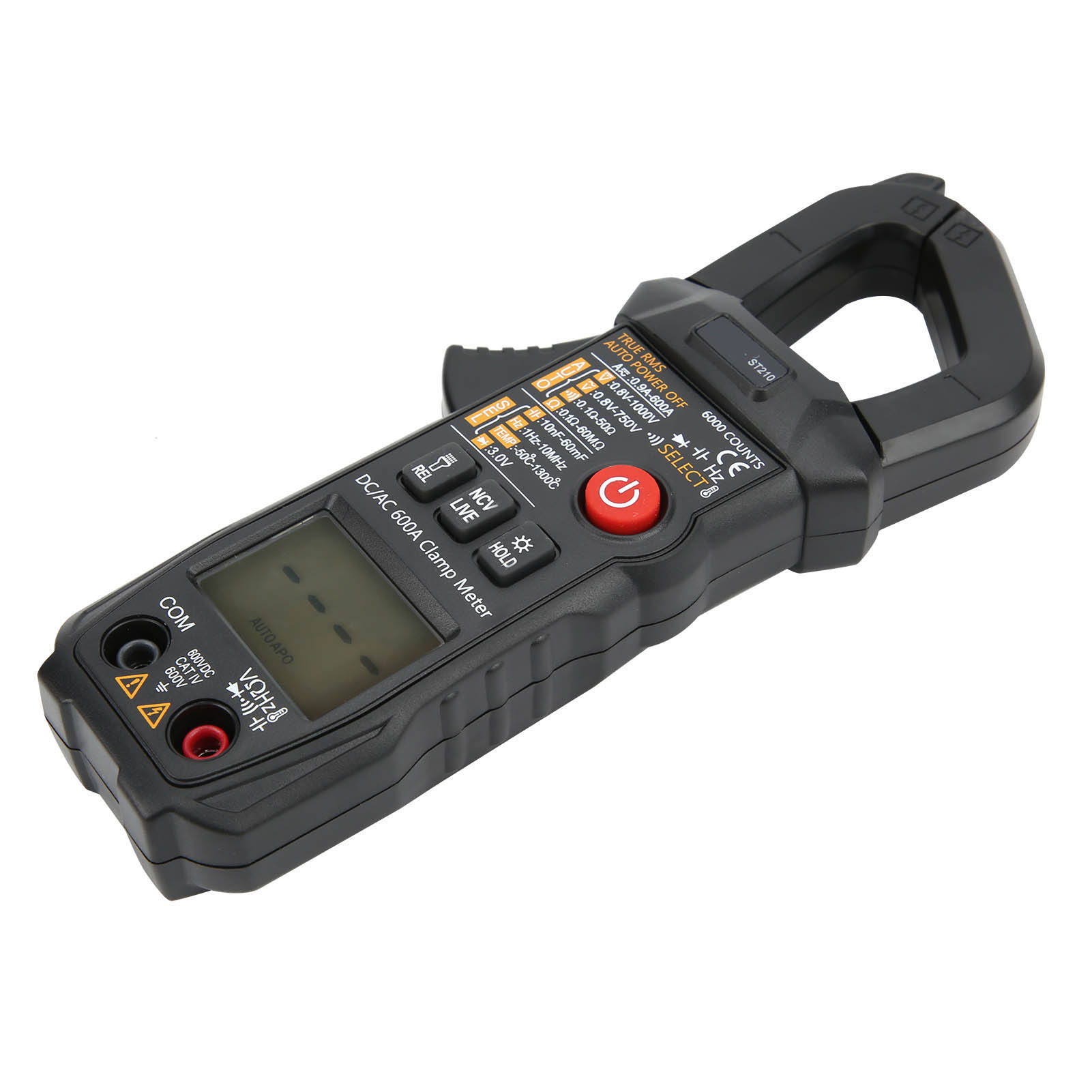 St210 Digitales Zangenmultimeter Ac/dc 6000 Counts Spannungs- Und Stromprüfer Schwarz
