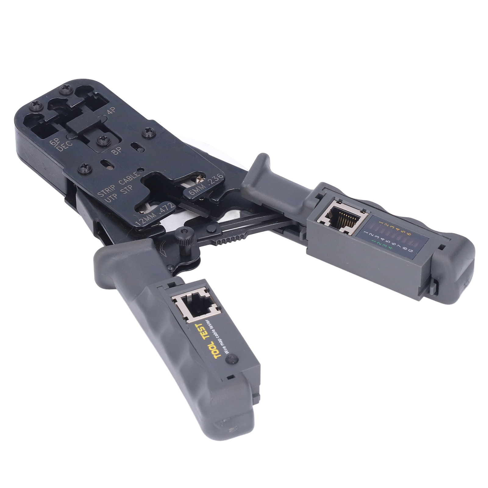 Ratschen-crimpzange Mit Abisolier- Und Schneidfunktion Für Rj45 8p 6p 4p-stecker, Multifunktionswerkzeug