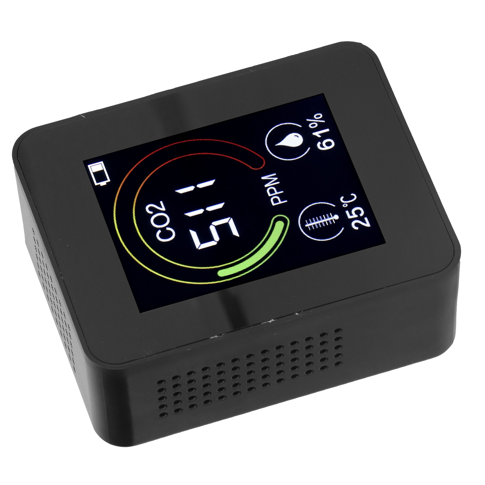 Zn-az-2co1 3-in-1 Smart Co2-detektor, Multifunktionaler Infrarot-luftqualitätsmonitor, Schwarz