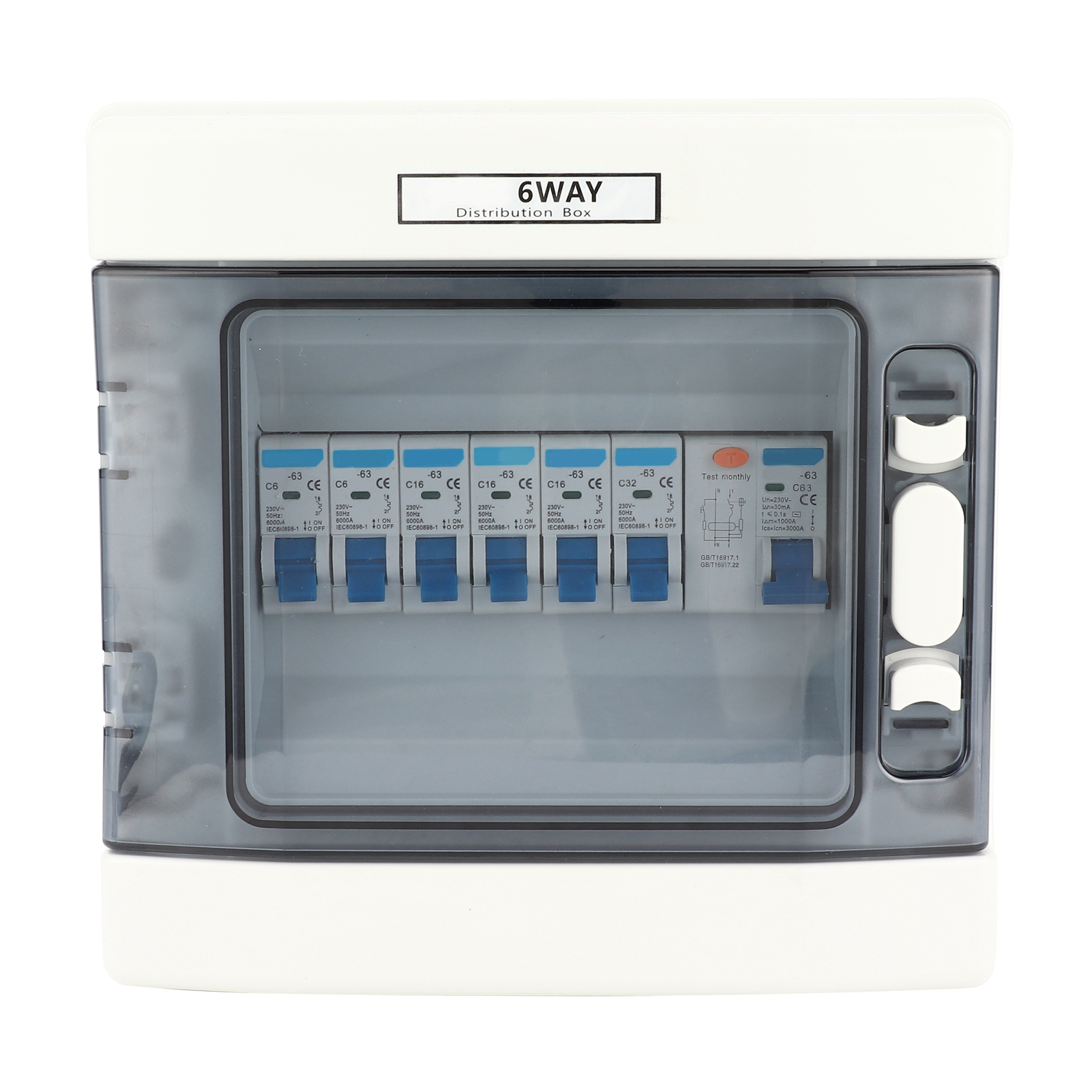 63a 30ma Rcd 6mcb Segeu 6-wege-fehlerstromschutzschalter (fi-schalter) Nach Eu-norm 230/400v