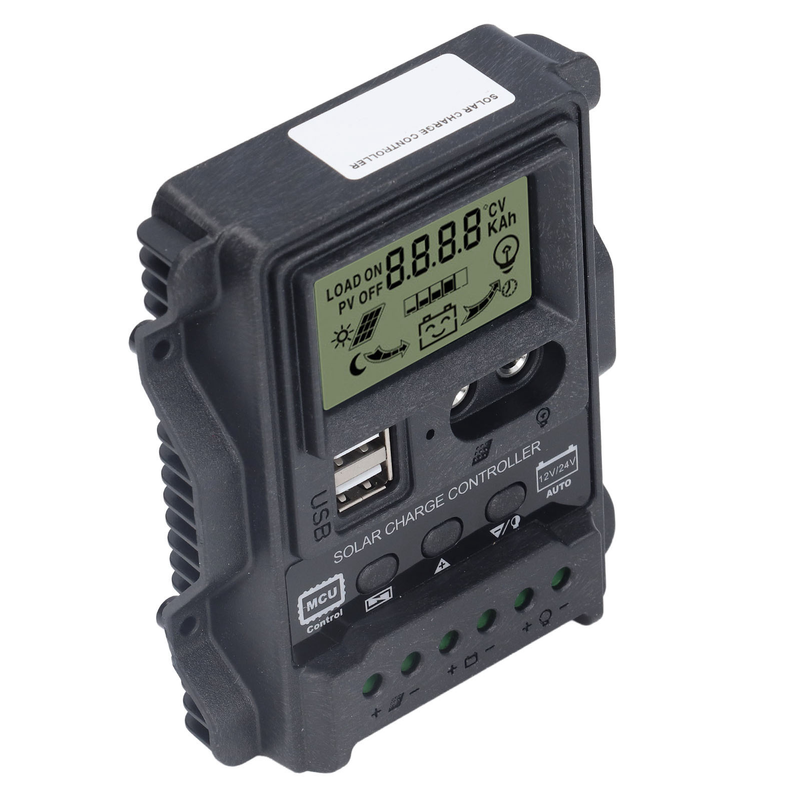 Duales Usb-solarladegerät Mit Pwm-regler, 12 V/24 V, 10 A, Lcd-bildschirm, Abs-panel, 130 W/260 W Mit Lichterkennung