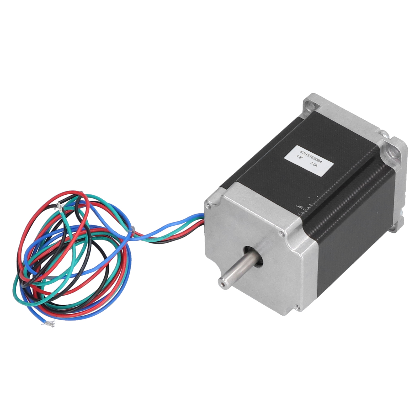 Schrittmotor 57, 4-adrig, 1,8 Nm, 1,8° Anstellwinkel, Geräuscharm, Für Getriebe, 24 V, 3 A, 72 W, 57hs7630b4, Doppelwelle