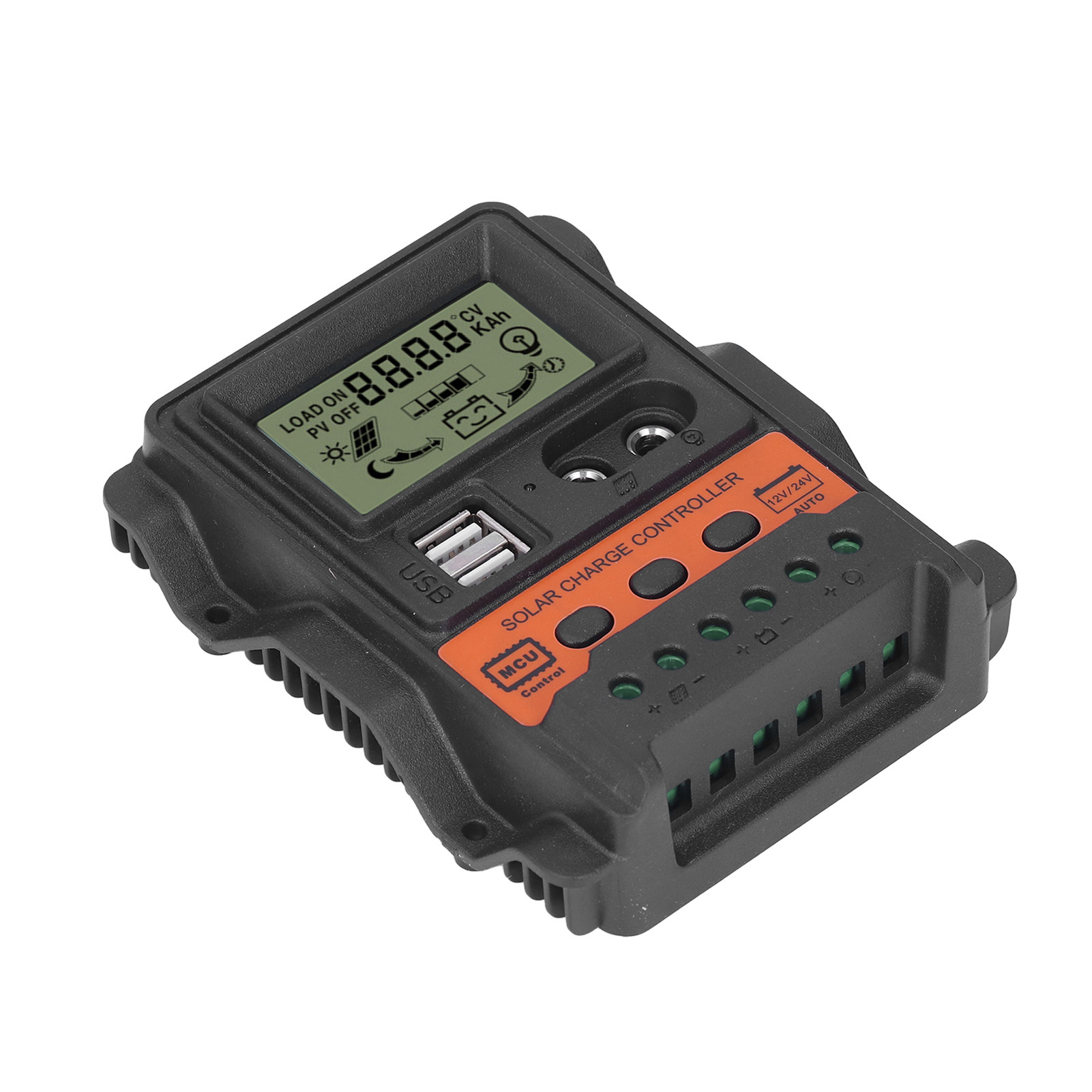 30a 12v/24v Pwm-solarladeregler, Lcd-bildschirm, 2 Usb-anschlüsse, 390w/780w Solarpanel