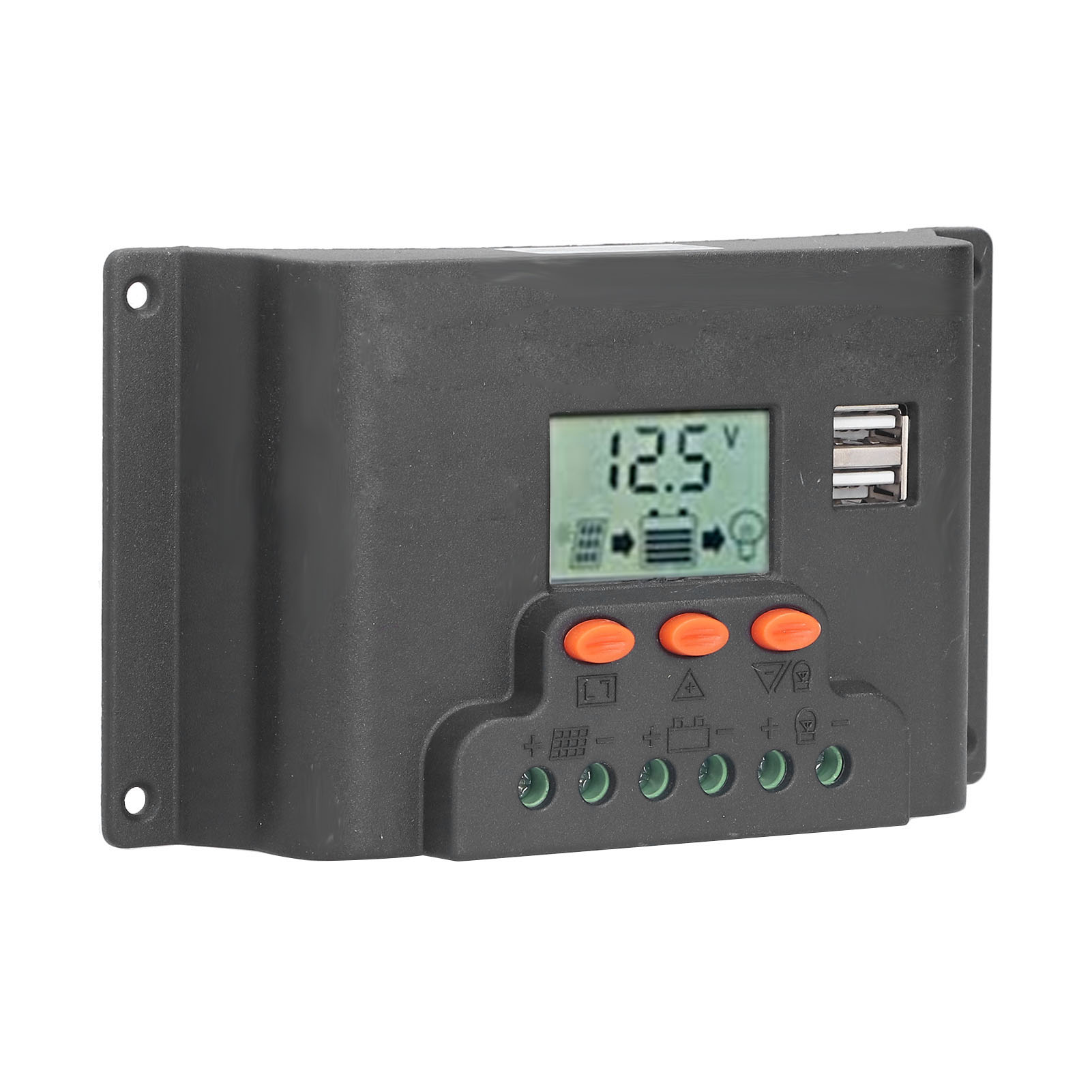 20a Pwm-solarladeregler, Lcd-bildschirm, 12/24v Automatisch, Zwei Usb-anschlüsse, Einstellbar, Für Industrielle Systeme