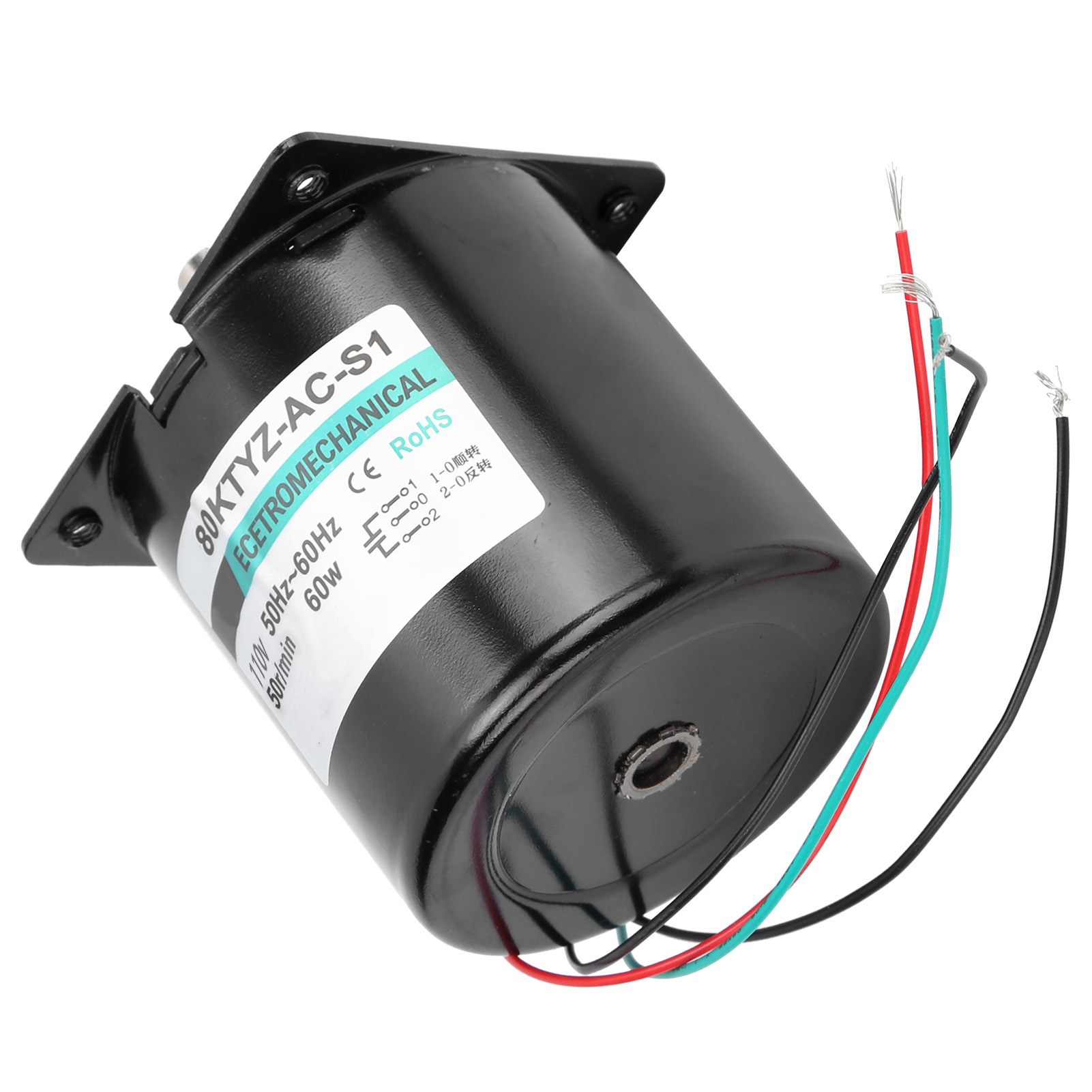 110-v-60-w-wechselstrom-synchronmotor Xd80ktyz Mit Kondensatorhalterung, Rechts-/linkslauf, Hohes Drehmoment, Niedrige Drehzahl 50 U/min