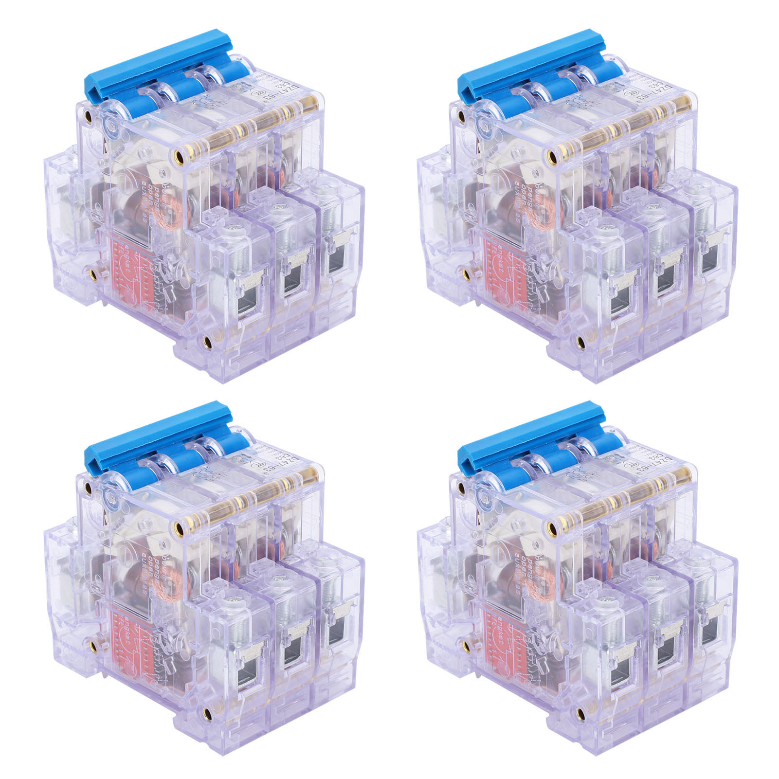 Miniatur-leistungsschalter Dz47-63 6-63a, Transparent, Überlastschutzschalter, 4er-pack