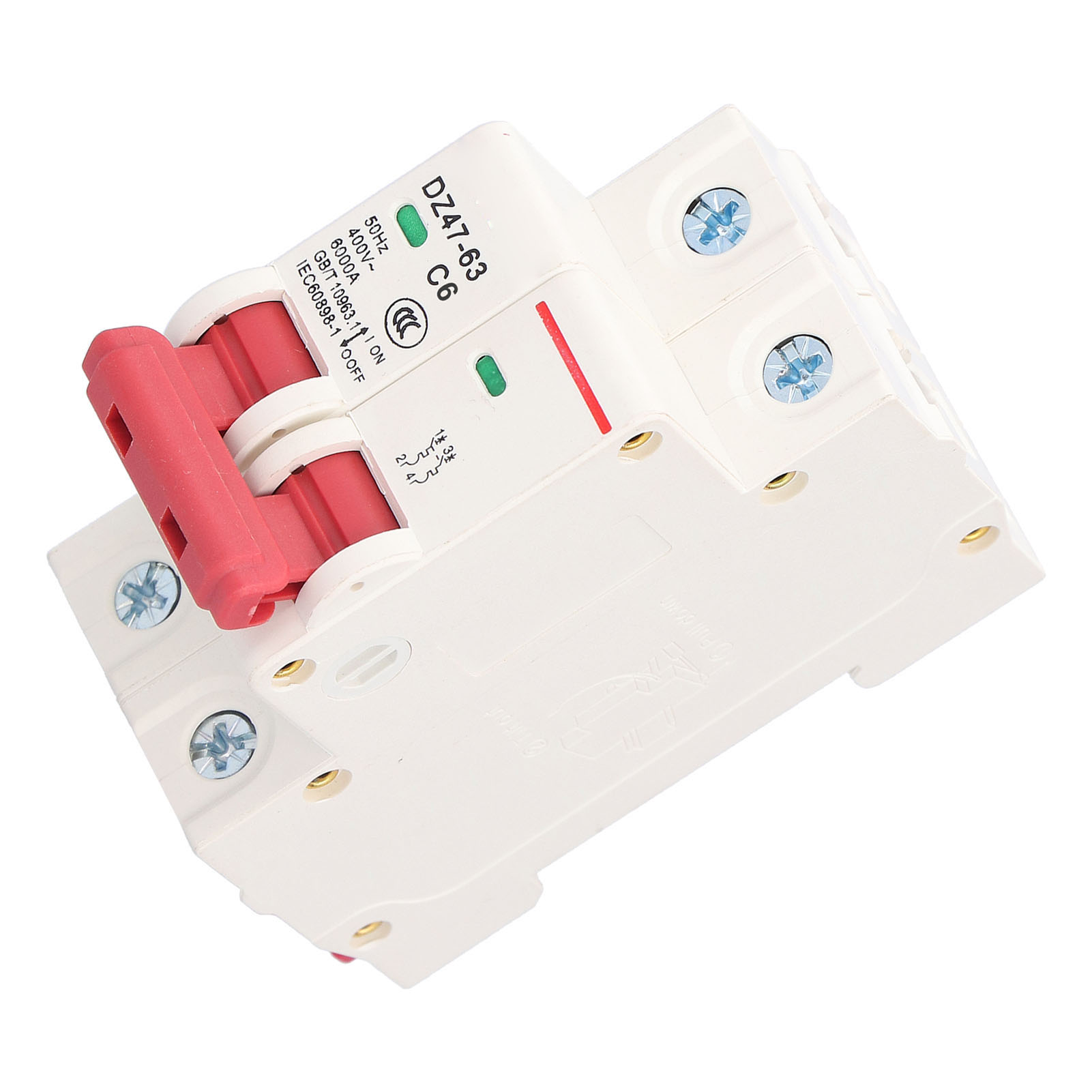 Miniatur-leistungsschalter 2p 6a, Ergonomisches Sichtfenster, Überlastschutz, Modularer Schalter
