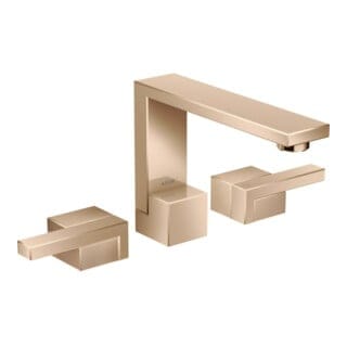 hansgrohe 3-Loch-Waschtischarmatur 130 Axor Edge Ausl. 173mm, Diamantschl., pol. red gold