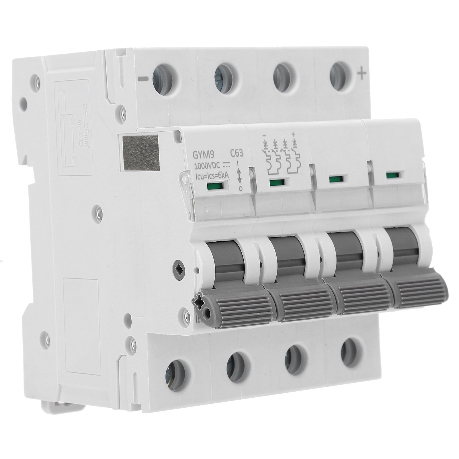 Dc-mini-din-schienen-leistungsschalter Gym9-c63 4p 1000v Schutzinstallationsausrüstung