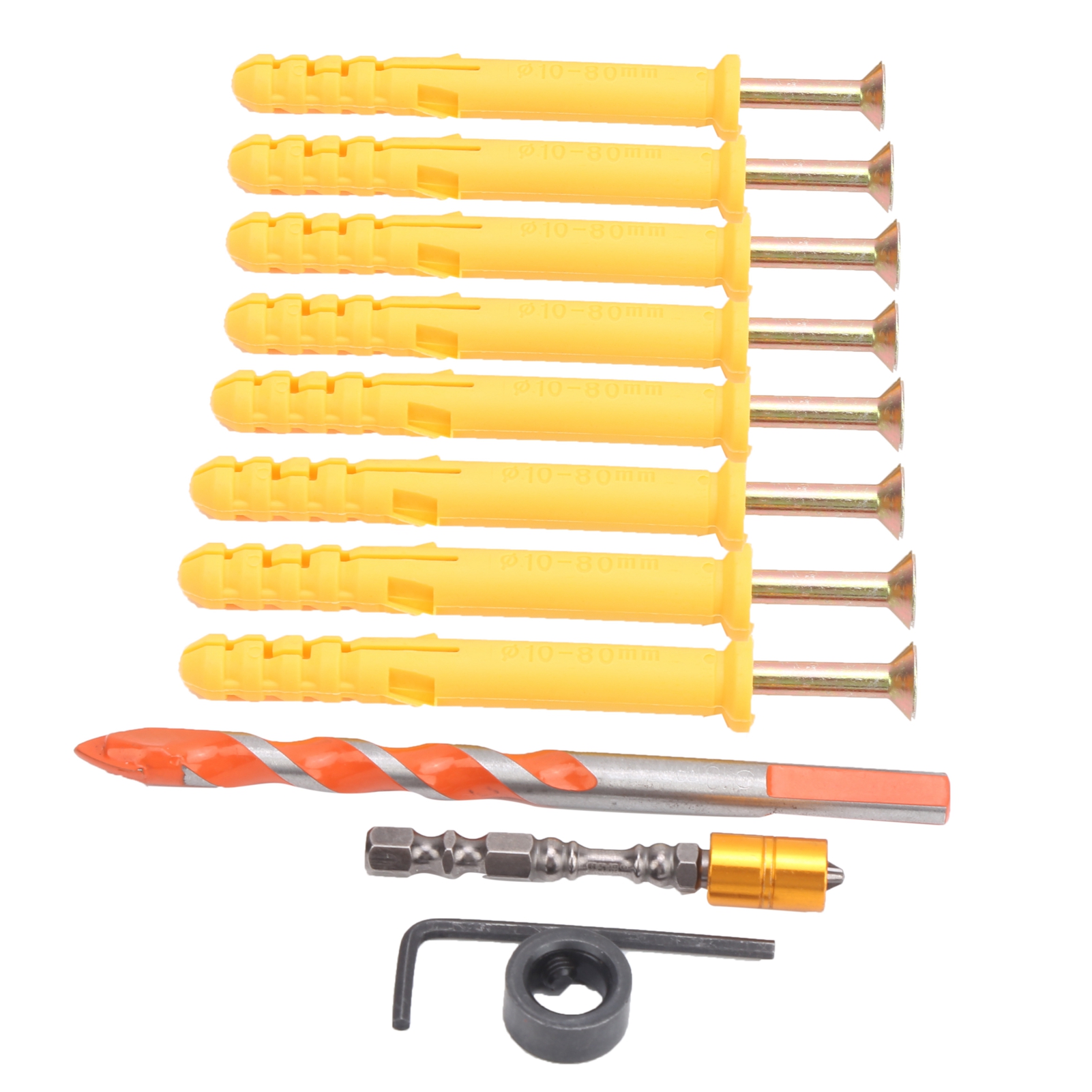 Set Mit 10 Magnetischen Bohrern Mit 10-mm-sechskantschaft Zum Bohren In Wänden Und Zum Befestigen Von Bilderrahmen.