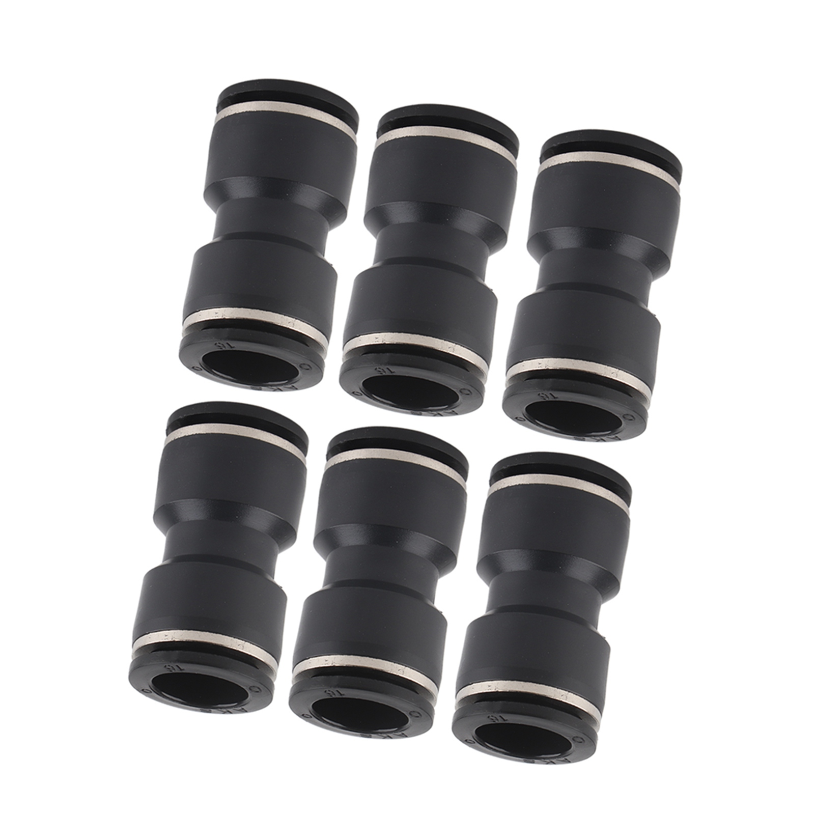 10-teiliges Pneumatisches Reduzierstück, Schwarzer Edelstahlharz, Gerades Verbindungsrohr 16-16, Flexibles Pu16-16-fitting.