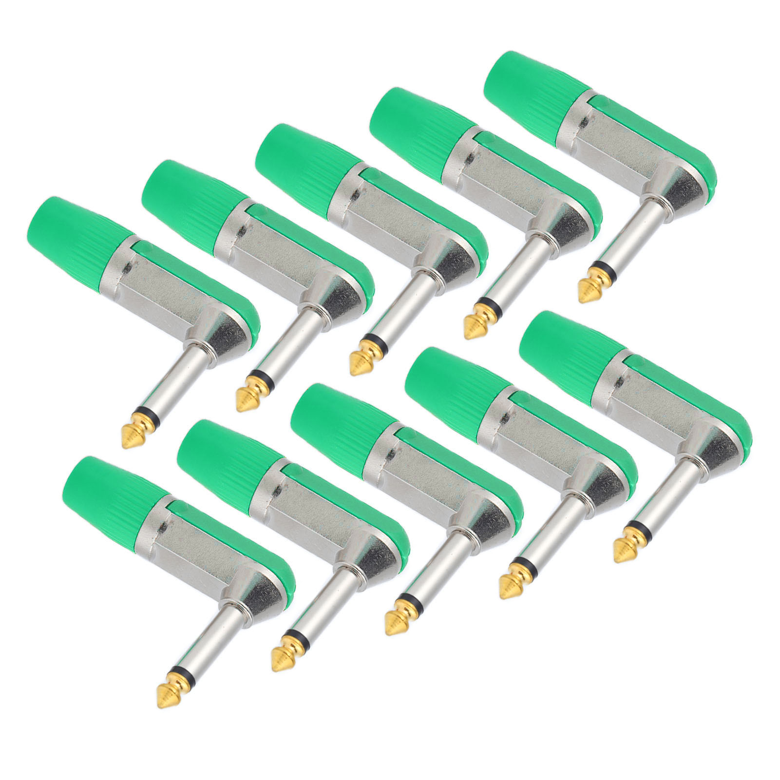 6,35-mm-xlr-winkelstecker, Professioneller, Korrosionsbeständiger Kopfhöreradapter, Grün, 10er-pack