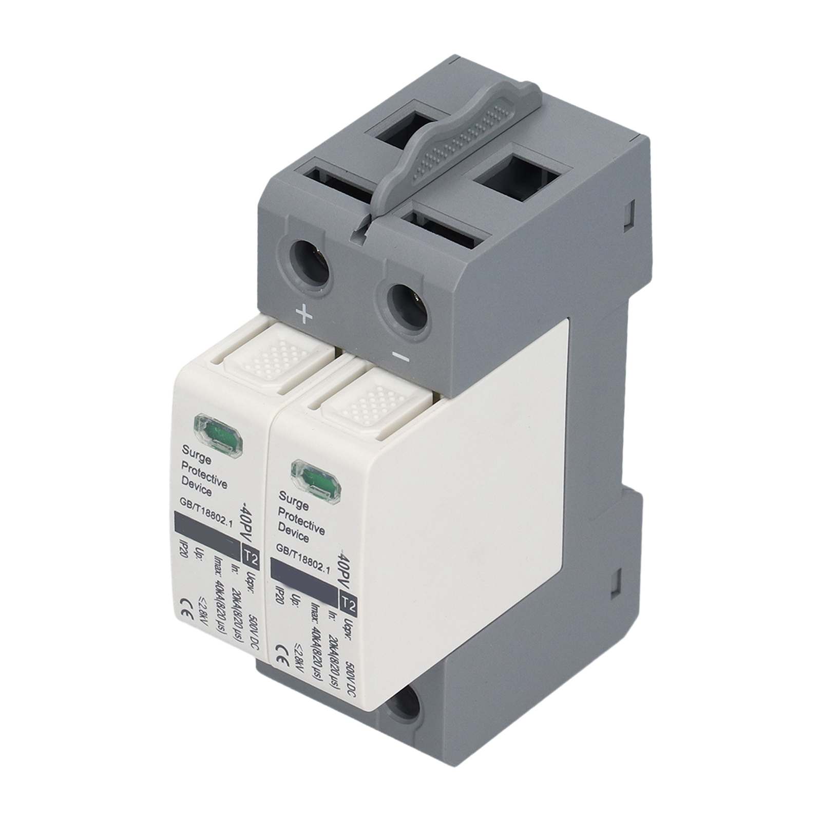 2-poliger Überspannungsschutz 20-40 Ka 500 V Dc Chlt-40pv