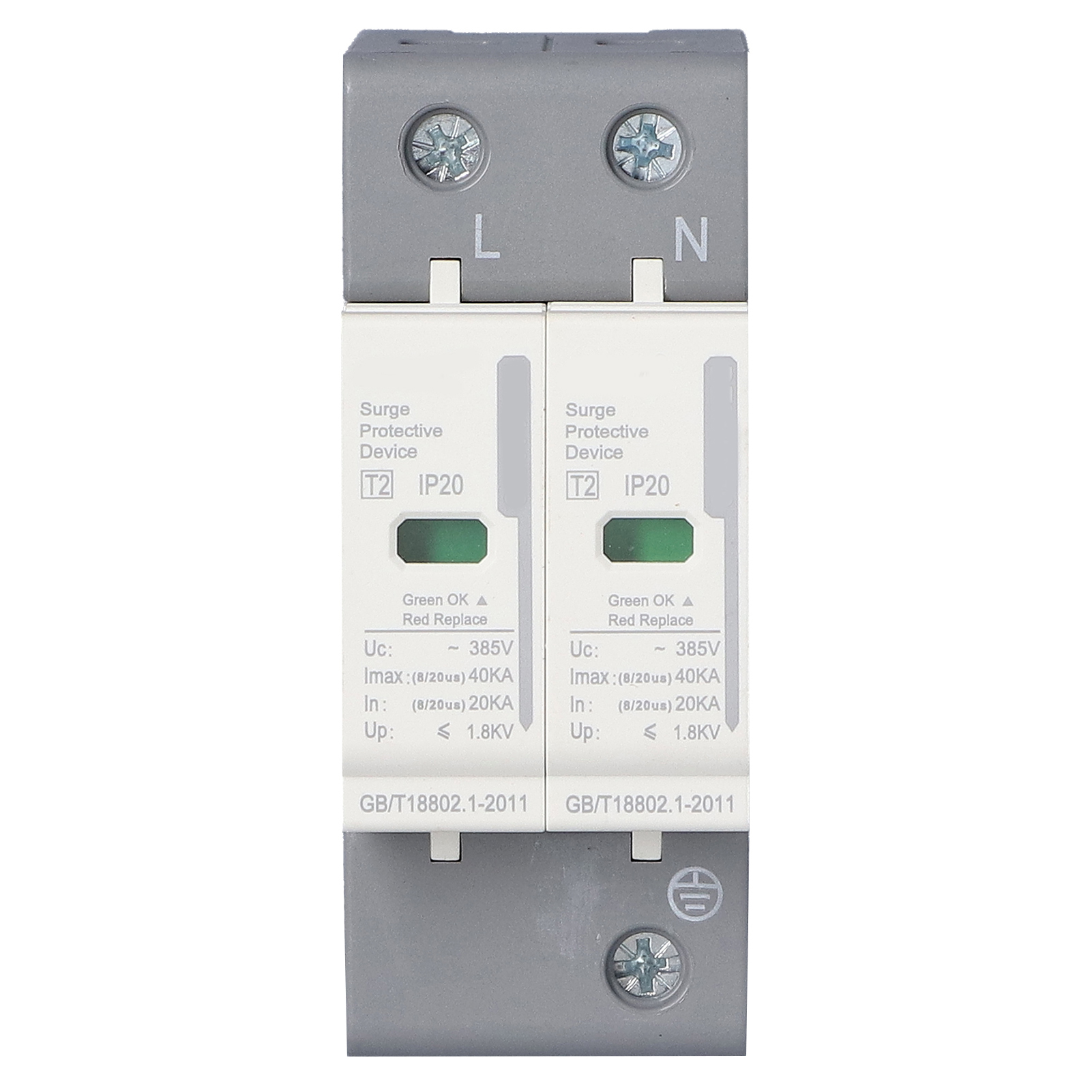 Spd 2p 40ka 220v 380v Überspannungsableiter Elektrischer Stromkreisschutz Berm Blitzableiter