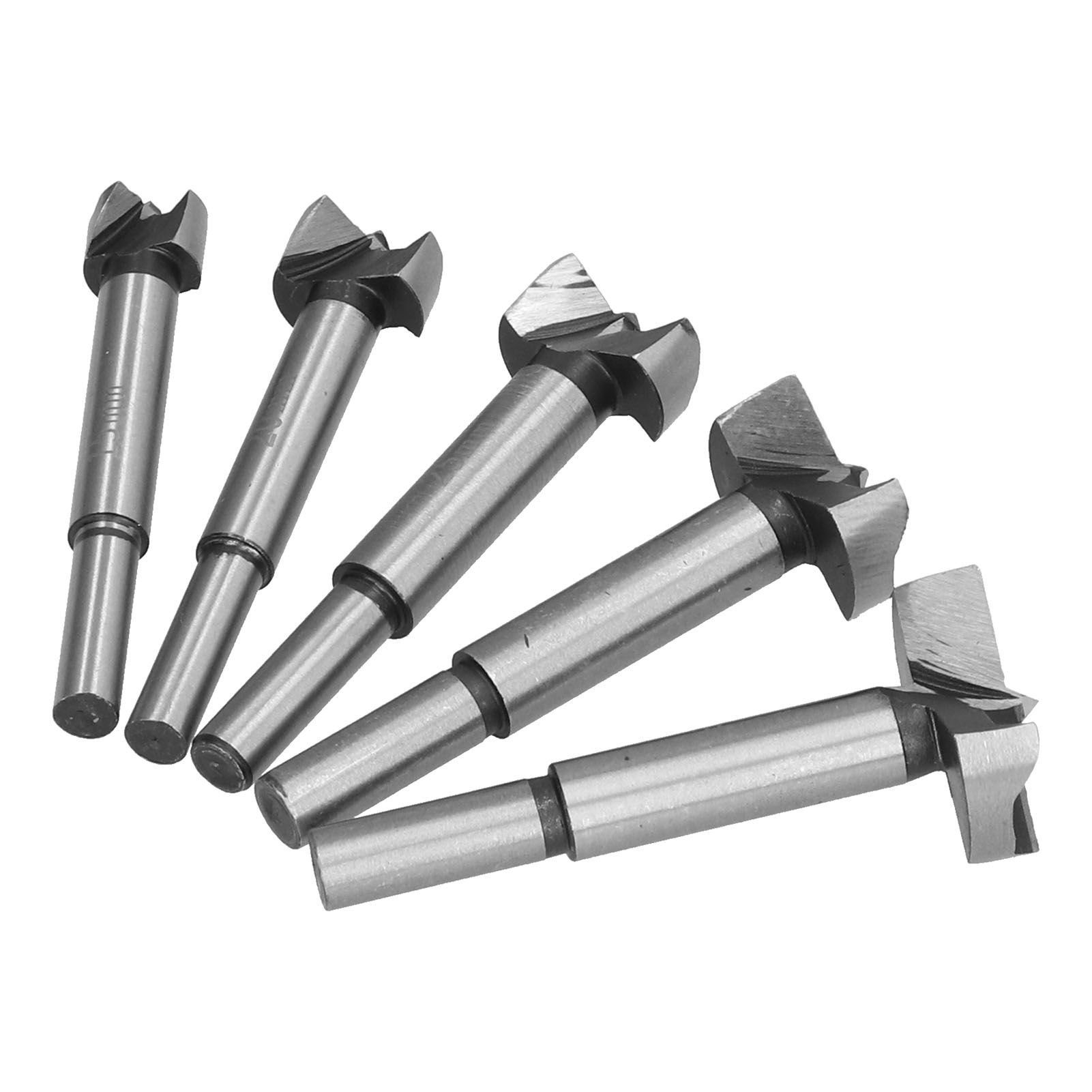 Set Mit 5 Hartmetallbohrern Zum Bohren Und Stanzen Von Holz.