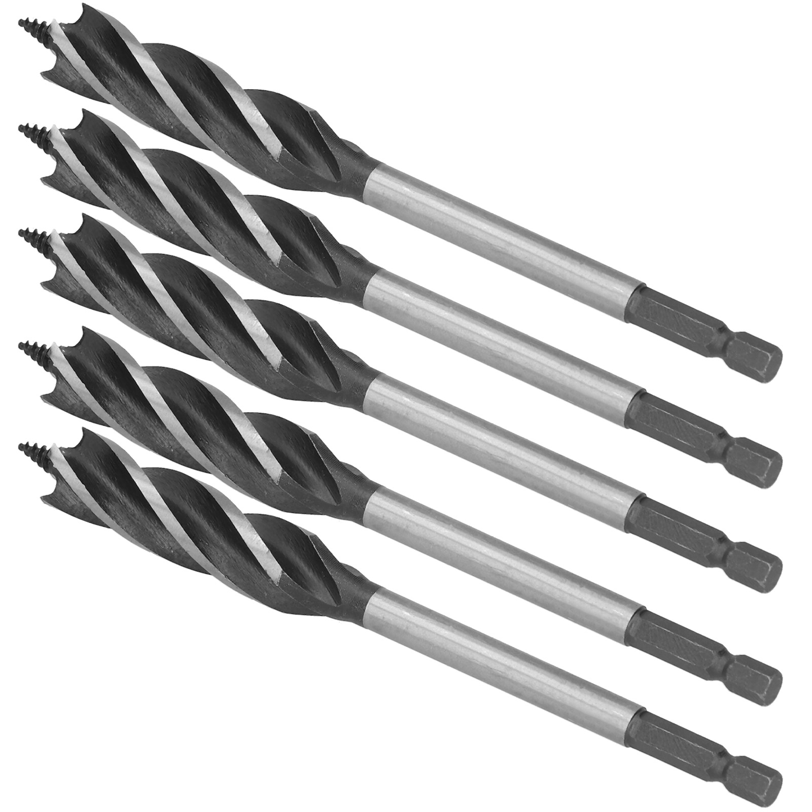 Set Mit 5 Lochsägenbohrern Für Holz Und Metall, 4 Schneiden, 16-mm-sechskantschaft