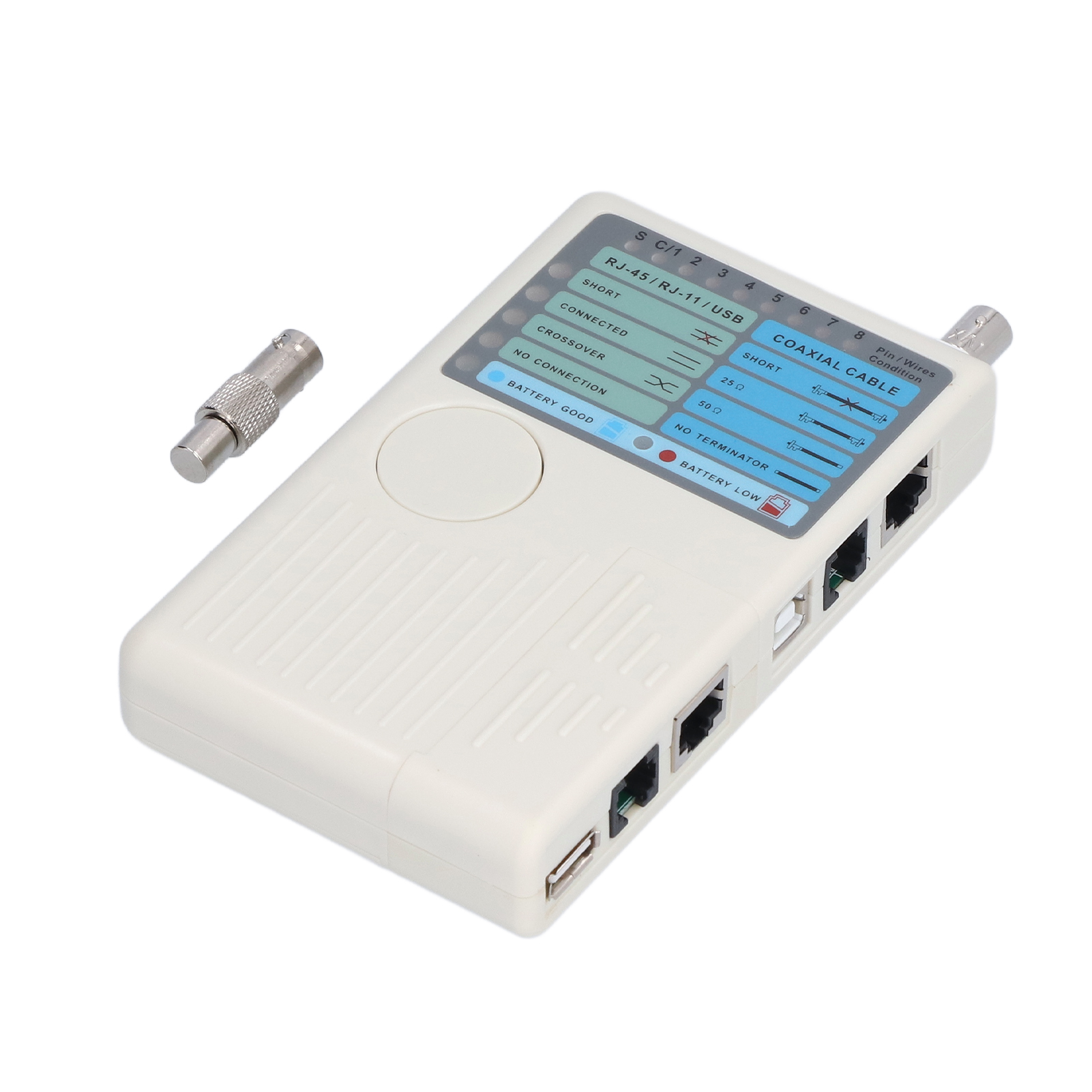 4-in-1 Multifunktions-netzwerkkabeltester Für Rj45-, Bnc-, Rj11- Und Usb-koaxialkabel