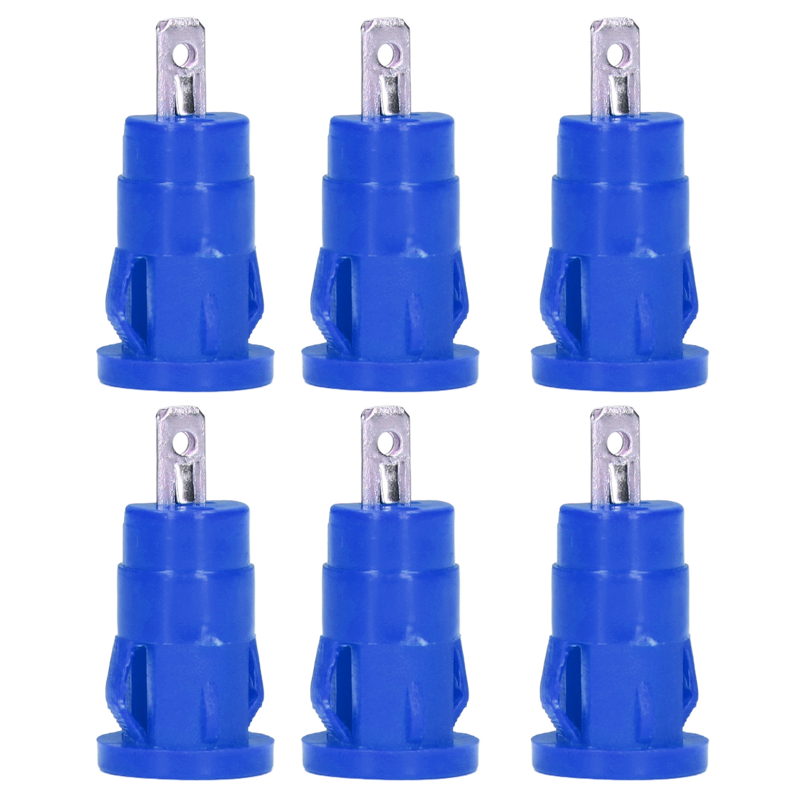 Packung Mit 100 Bananensteckern (4 Mm), Sicherheitsringklemmen, Vernickeltes Messing, Verteilerblockadapter, Blau