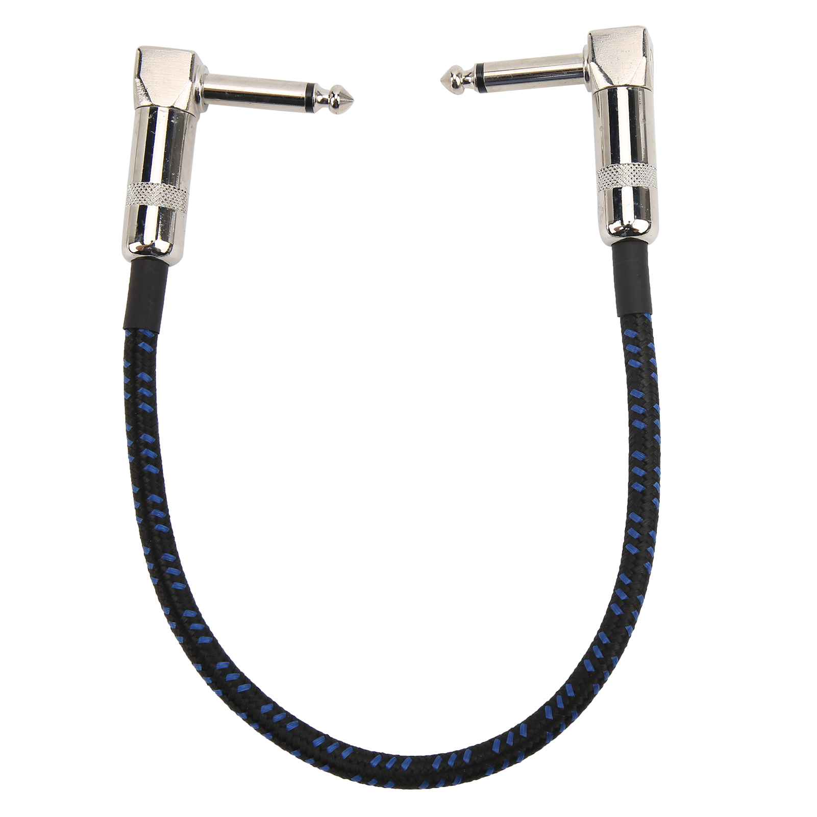 30 Cm Langes Instrumentenkabel, Geschirmtes Kupfergeflecht Mit Entstörungsschutz Für Den Bühneneinsatz, Schwarz Und Blau