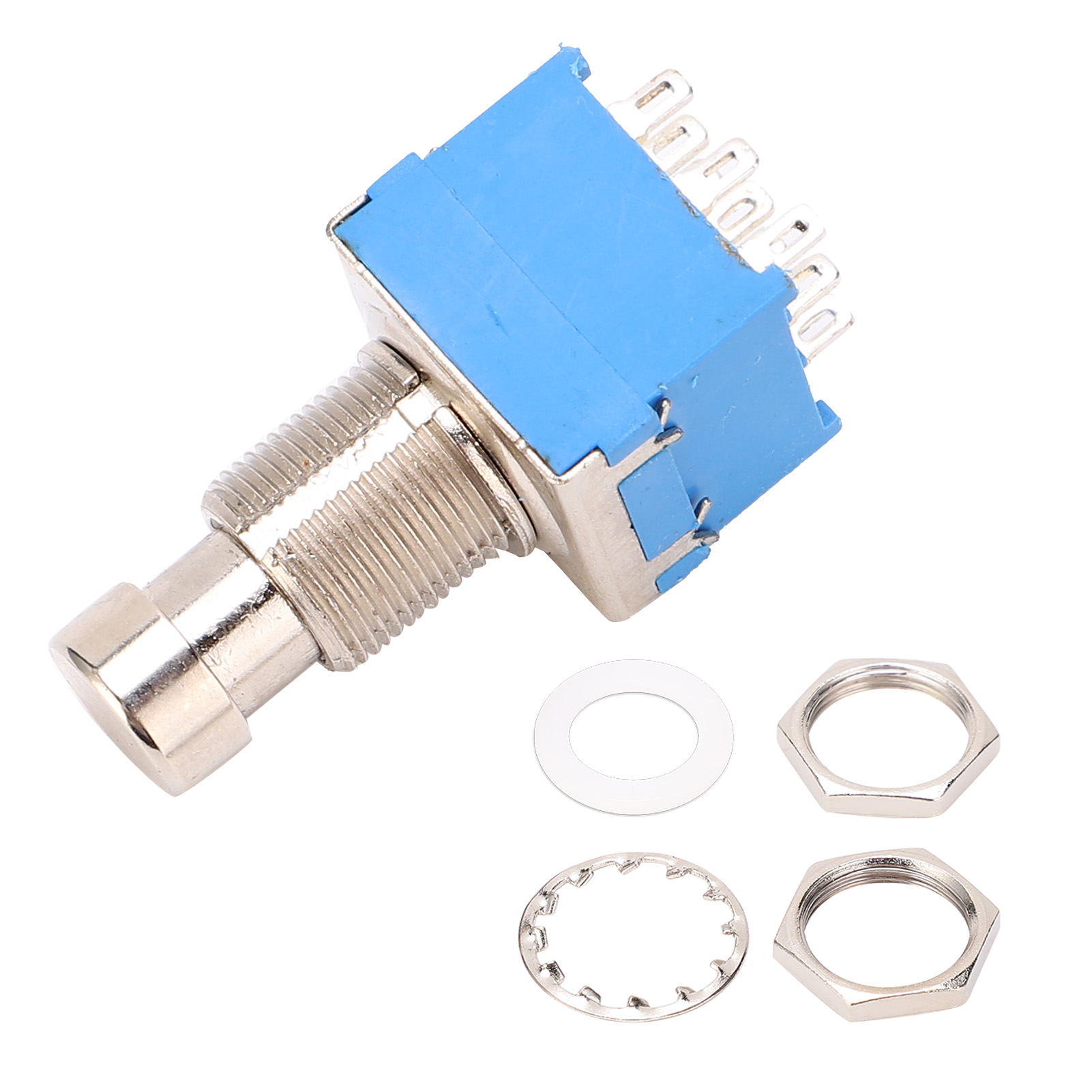 9-poliger Gitarrenpedalknopf, Hitzebeständiges Pvc- Und Metallgehäuse, Blaue Audioausrüstung