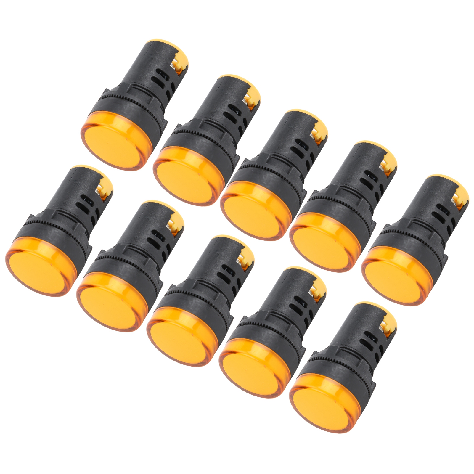 Packung Mit 10 Hochhellen Gelben Led-anzeigeleuchten Ad16-22ds, Signalleuchten, Ac/dc 12 V