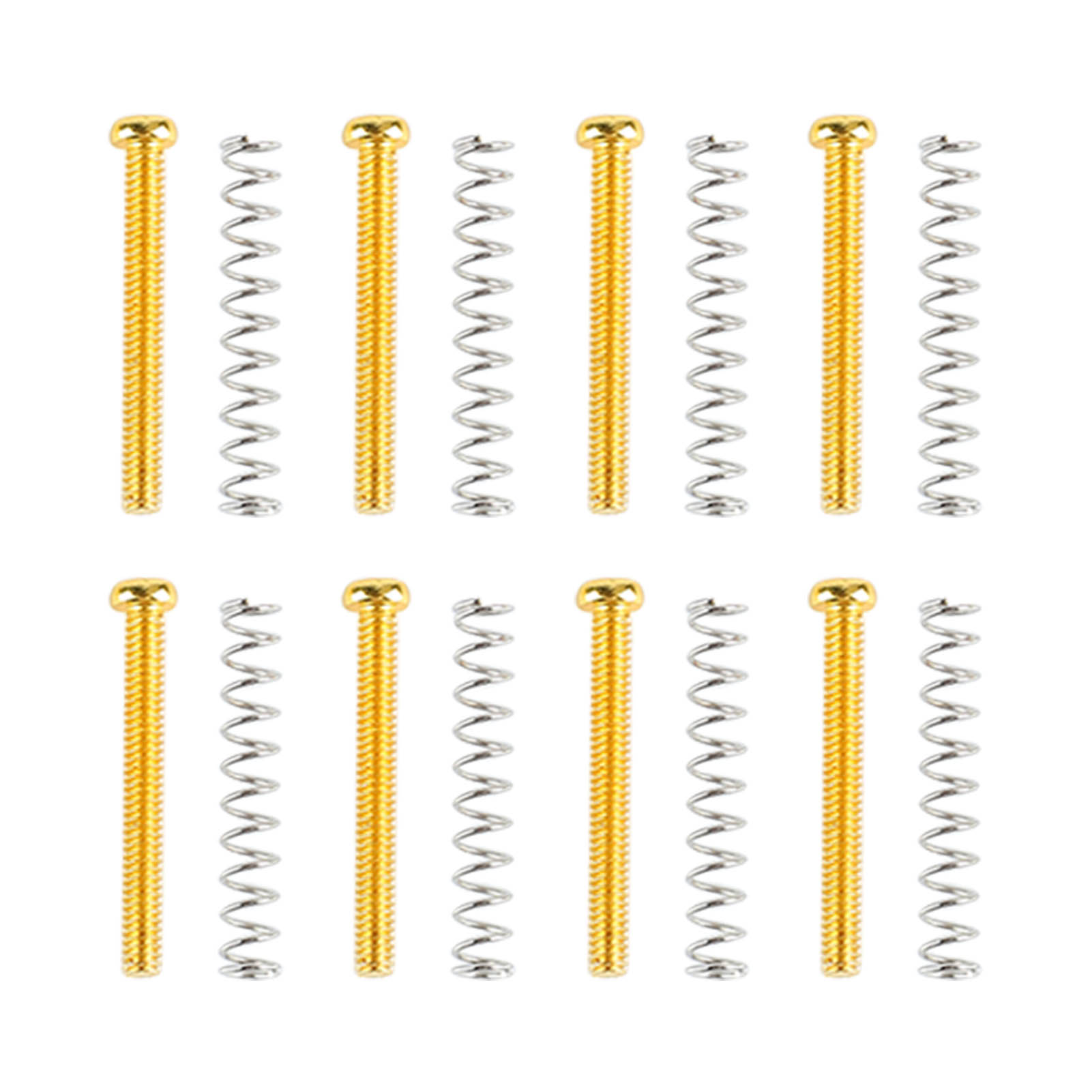Set Mit 8 Befestigungsschrauben Und Federn Für Humbucker-gitarrentonabnehmer, Eisenrahmen, Goldfarben