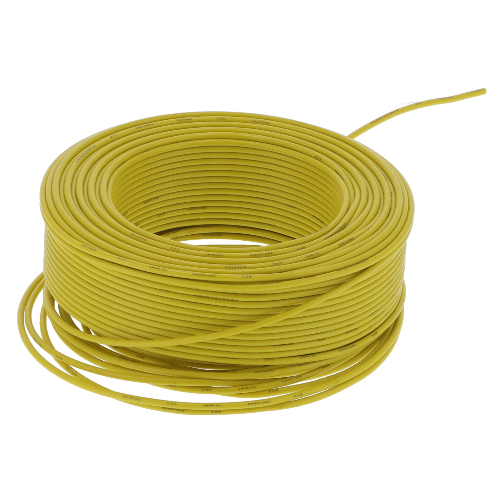 Bvv-1x1 Elektrokabel, 7-adrig, Pvc-isoliert, 100 M (328,1 Ft), 300 V Wechselstrom, Gelb