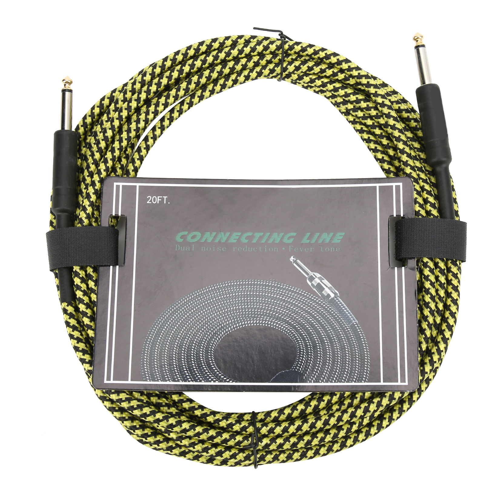 Musikinstrumentenkabel, Geflochtene Abschirmung, Audio-verlängerungskabel Mit Vernickeltem Stecker, 6 Meter (gelb)