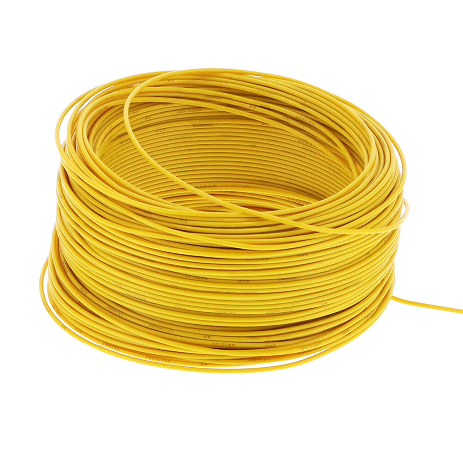 Flexibles 7-adriges Elektrokabel Bv-1x1, 100 M (328,1 Ft), Rotes Kupfer, Isoliert, 300 V Wechselstrom, Gelb