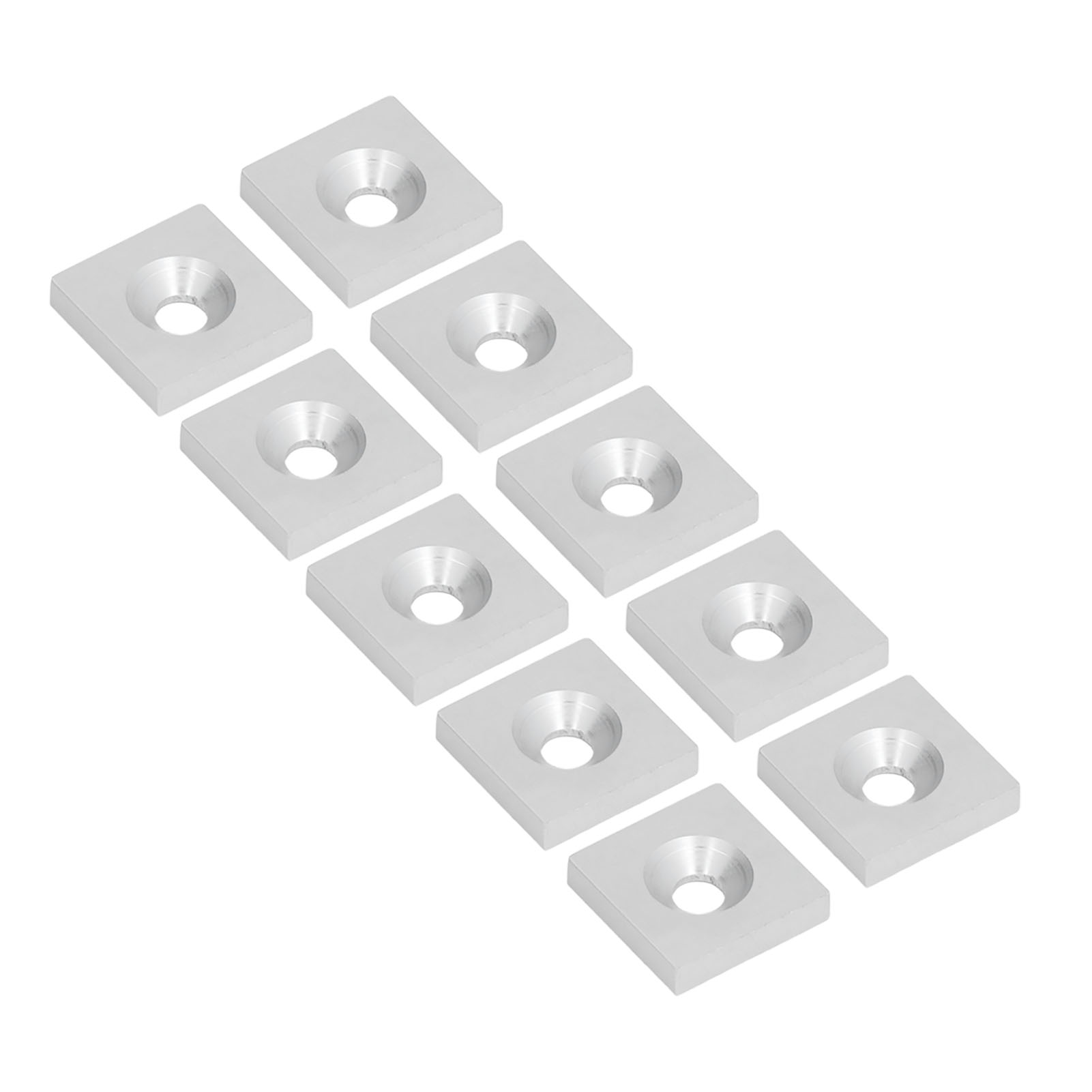 10 Aluminium-profilkappen, Schienensystem, Einloch-endkappe, Befestigungszubehör, 10er-pack, Silber