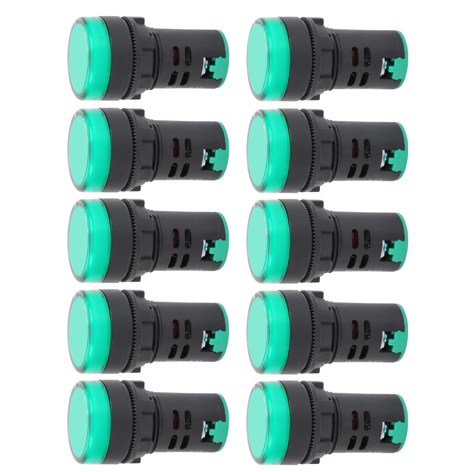Packung Mit 10 Hochhellen Grünen Led-anzeigeleuchten Ad16-22ds, Ac/dc 12v Signalanzeigelampe