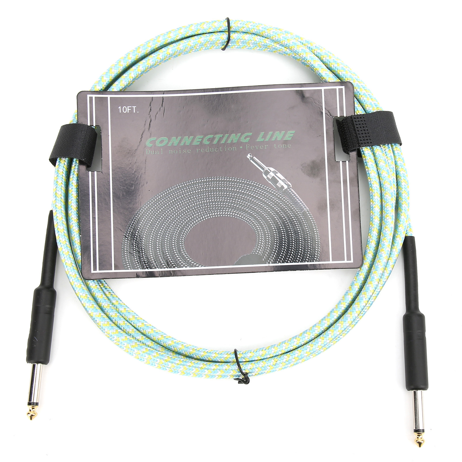 Geschirmtes, Geflochtenes Gitarrenkabel Mit Vernickeltem Stecker, Audiokabel, Draht Für Elektronische Musikinstrumente (grün)