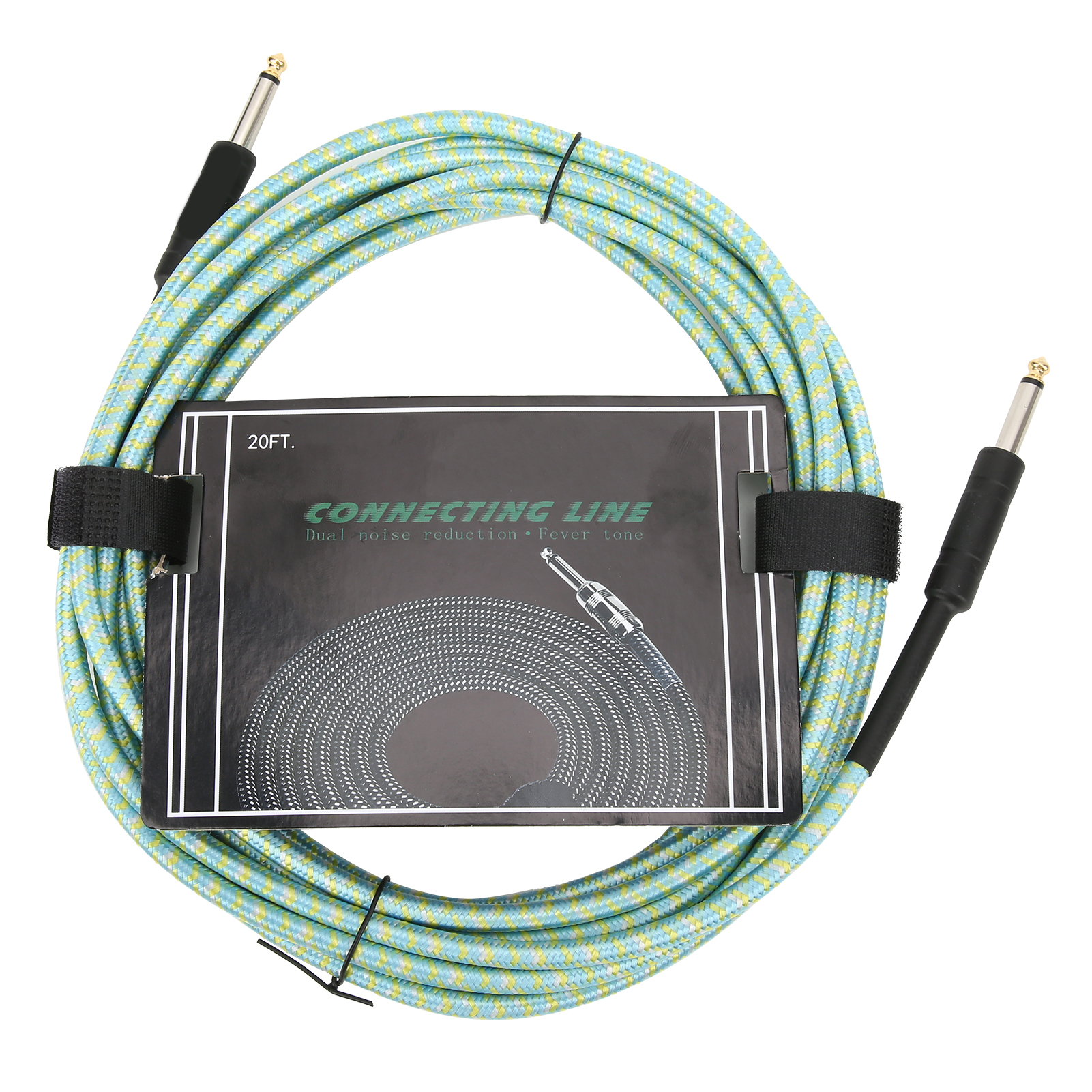 Geflochtenes, Geschirmtes Musikinstrumentenkabel, Audio-verlängerungskabel Mit Vernickeltem Stecker, 6 Meter (grün)