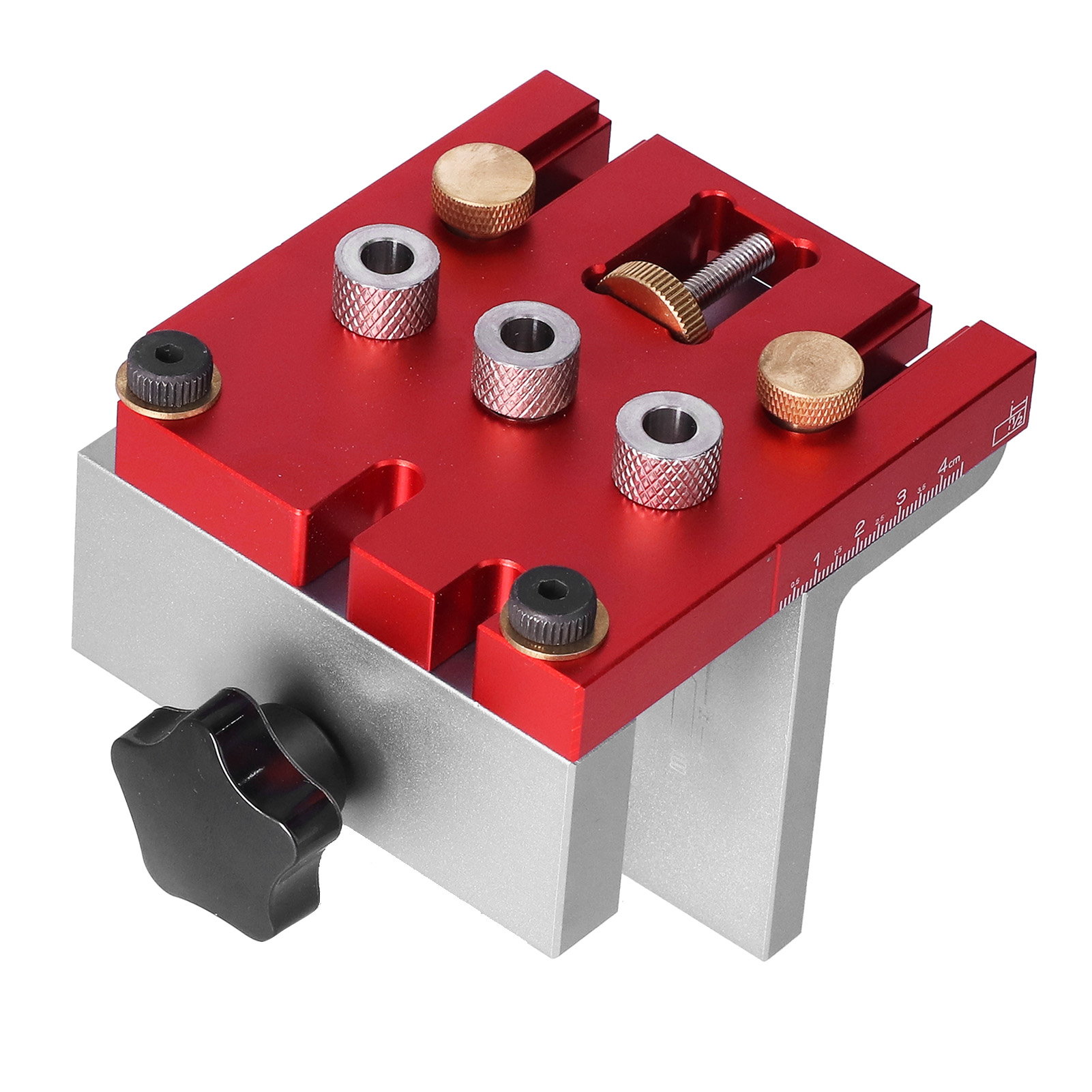 3-in-1 Bohrschablone, Positionierhilfe Für Holzbearbeitung, Lochstanze, Aluminium-set Mit Positioniersystem
