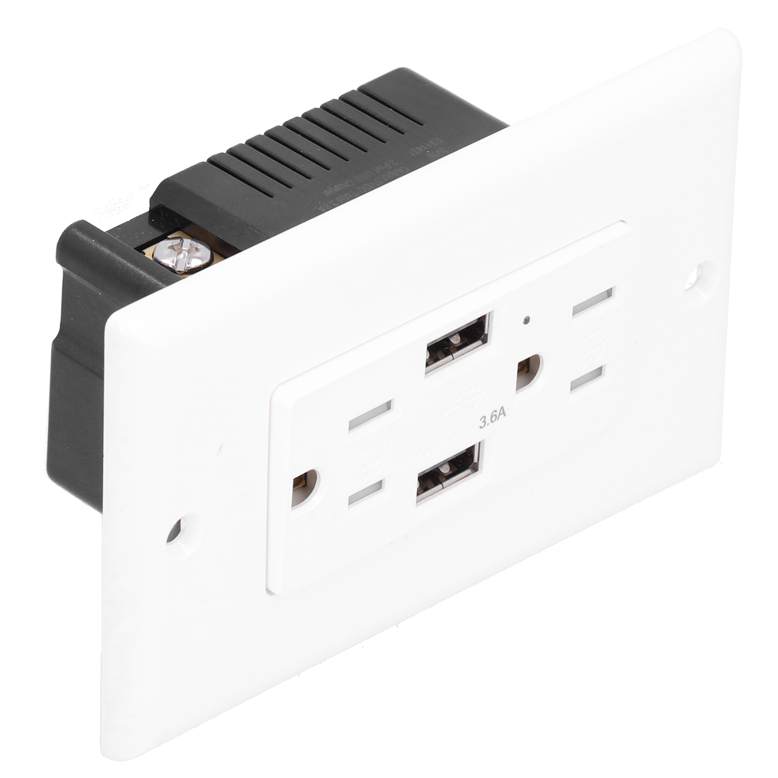 Ultraschlanker Gfci-usb-stecker Mit Fehlerstromschutzschalter, 125 V Ac, 15 A + 3,6 A Dual-port